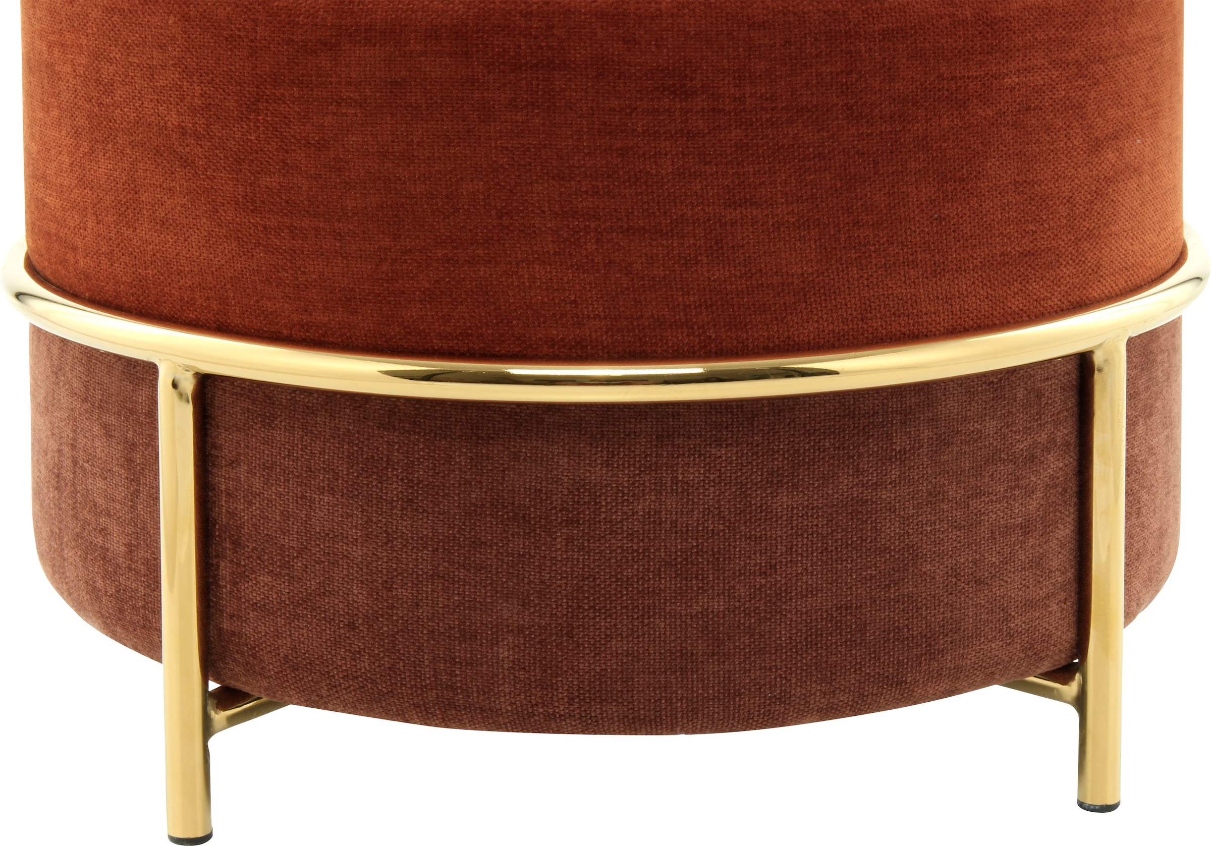 Kayoom Sitzhocker »Hocker Matilda 225, Komfortable runde Form, Gemütlicher Design-Hocker«, (1 St.), samtweich, elegant, gepolstert, große Sitzfläche