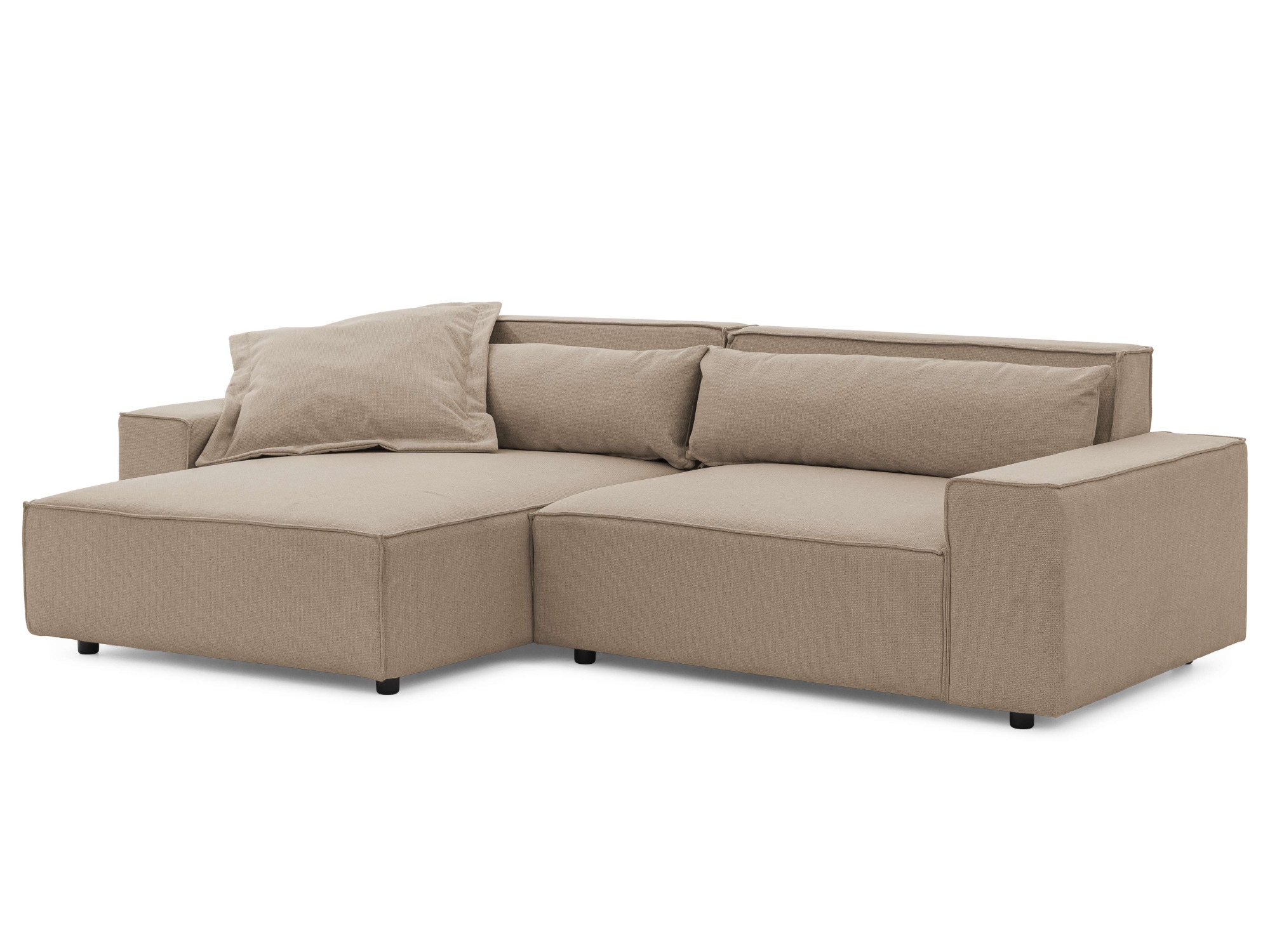 OTTO home Ecksofa »KINLEE Design-Sofa mit Recamiere rechts/links, Maße B/T/H 251/144/70cm« L-Form mit Wellenunterfederung, ohne Bettfunktion, modern und beguem