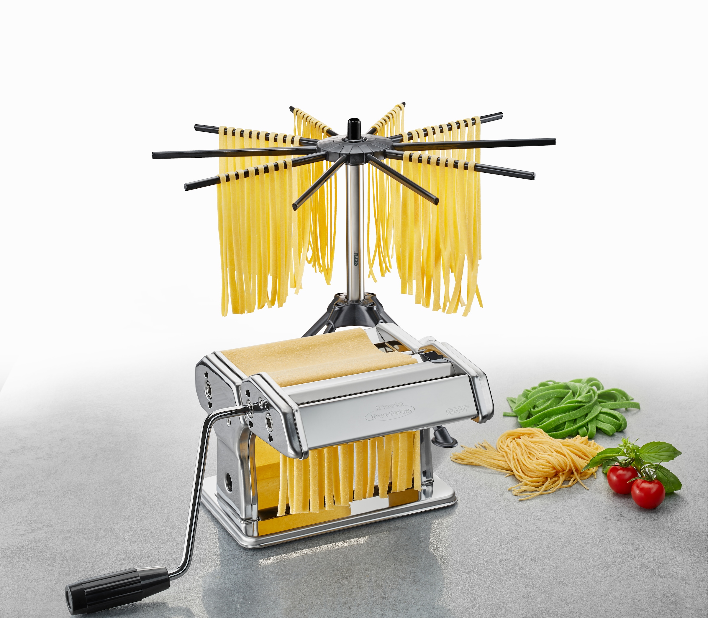 GEFU Nudelmaschine »PASTA PERFETTA«, 3 Nudelsorten, 10 Trocknungsarme