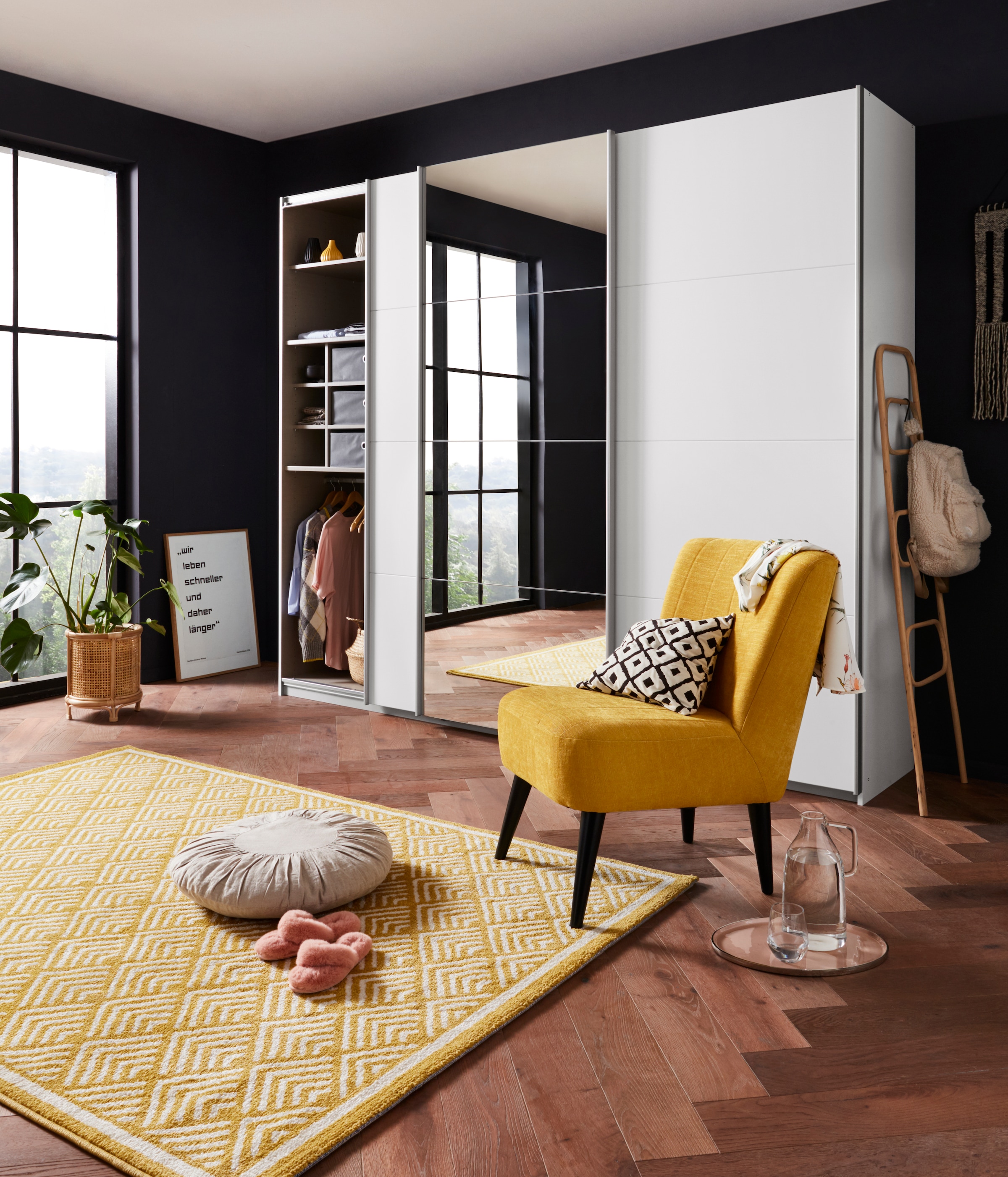 ATLANTIC home collection Cocktailsessel »Jan« mit Wellenunterfederung, Massivholzfüße