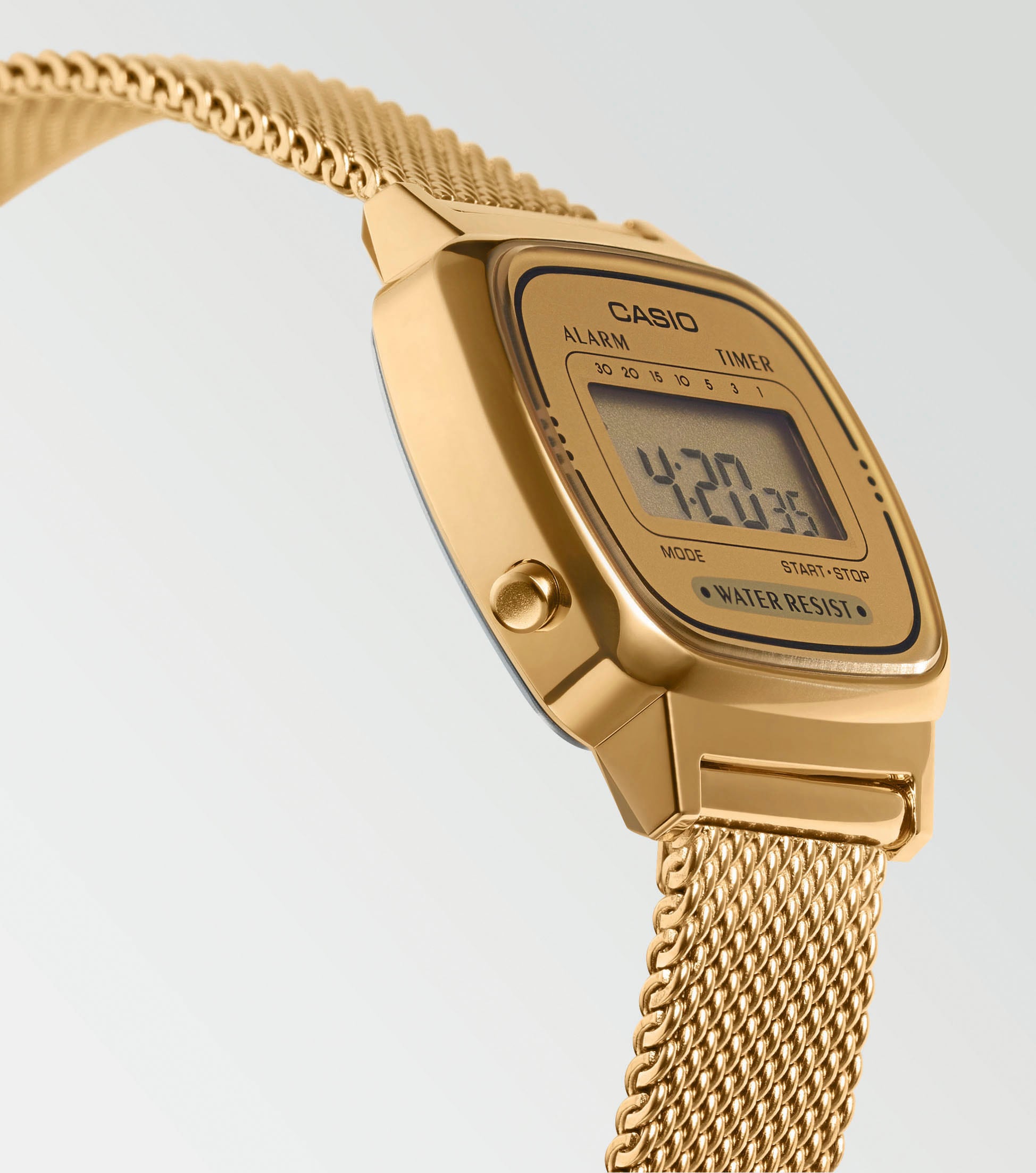 CASIO VINTAGE Chronograph, Quarzuhr, Armbanduhr, Damenuhr, Digitaluhr, Datum, Edelstahlarmband