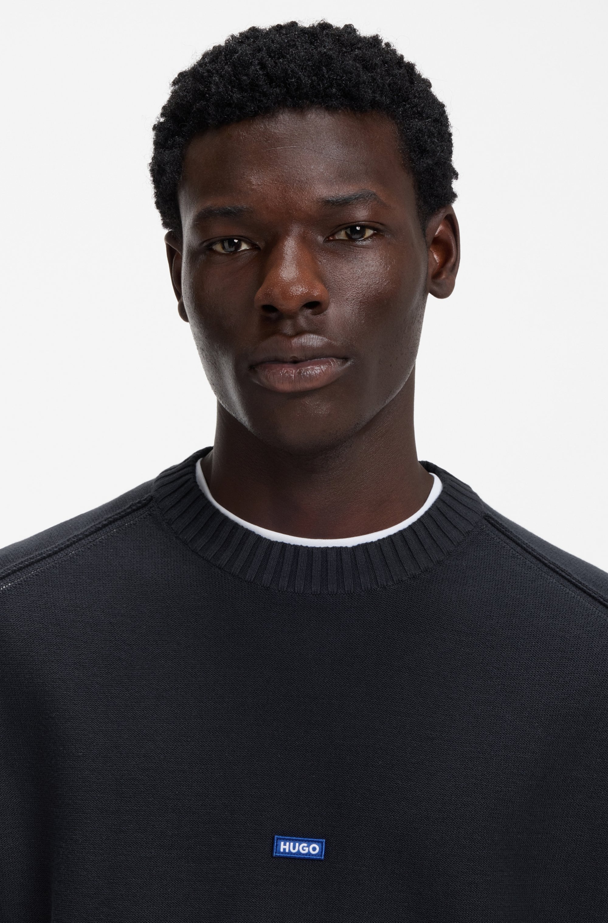 HUGO Blue Strickpullover Relaxed Fit, Rundhalsausschnitt, softe Strickqualität