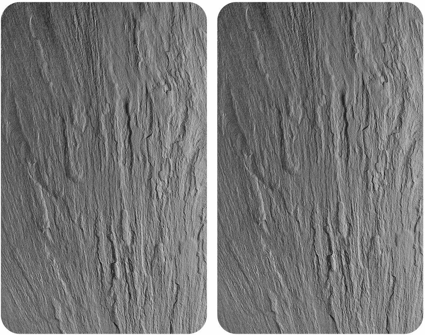 Herdblende-/Abdeckplatte "Schiefer", Glas, (Set, 2-tlg.)