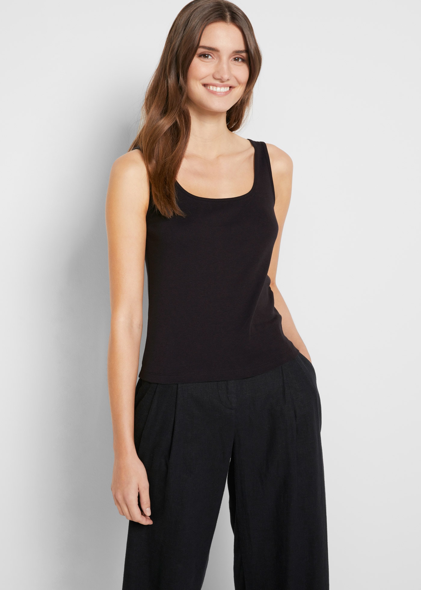 bonprix Shirttop mit breiten Trägern, mit Carré-Ausschnitt, eng anliegend, ärmellos