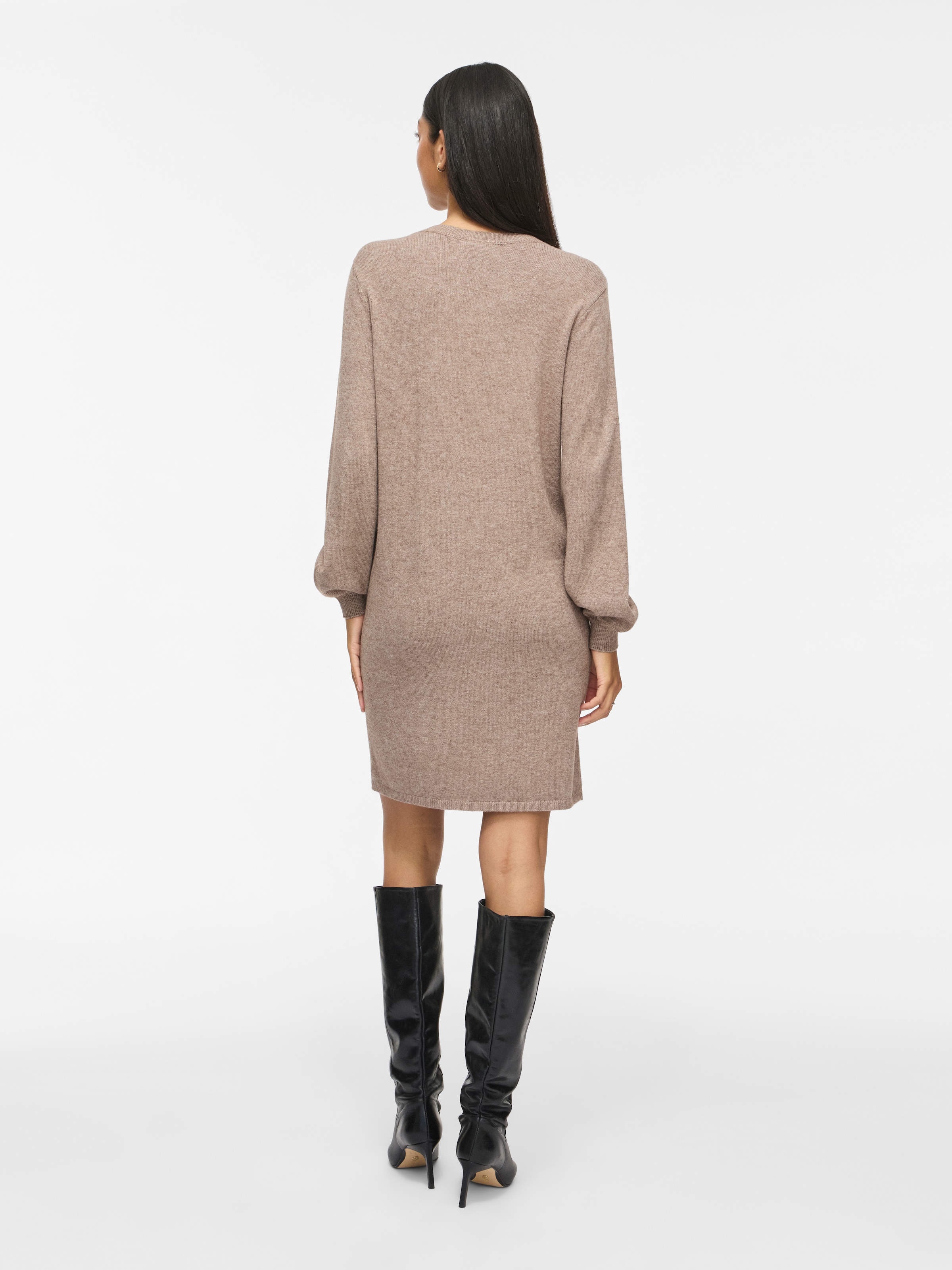Vila Strickkleid »VIRIL L/S VOLUME SLEEVE KNIT DRESS-NOOS« Materialmix, normal geschnitten