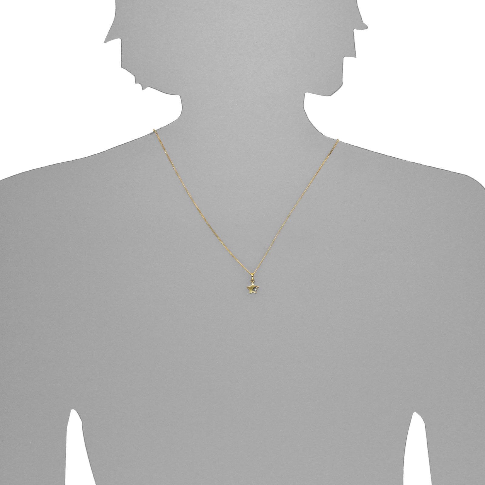 OSTSEE-SCHMUCK Kette und Anhänger Set »- Stern - Gold 333/000 - Zirkonia«