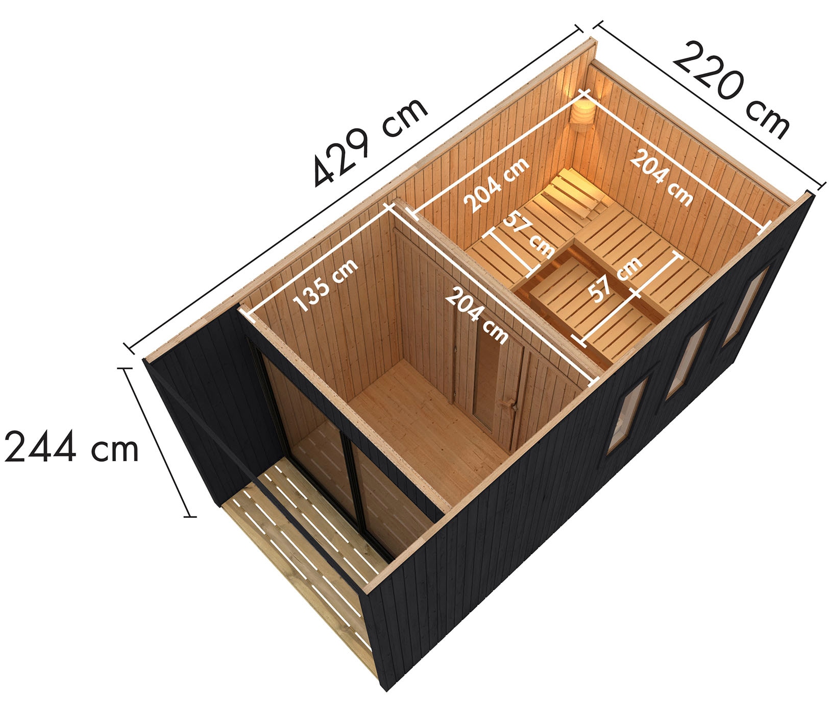 Karibu Saunahaus »Matheo« Set, 