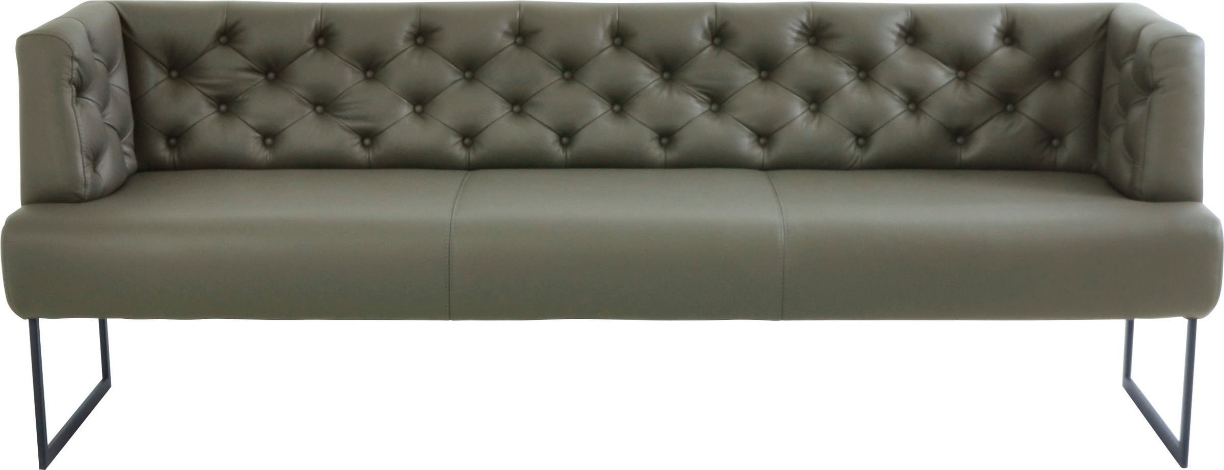 K+W Komfort & Wohnen Polsterbank »Creso«, im modernen Chesterfield-Look, mit schwarzen Kufenfüßen