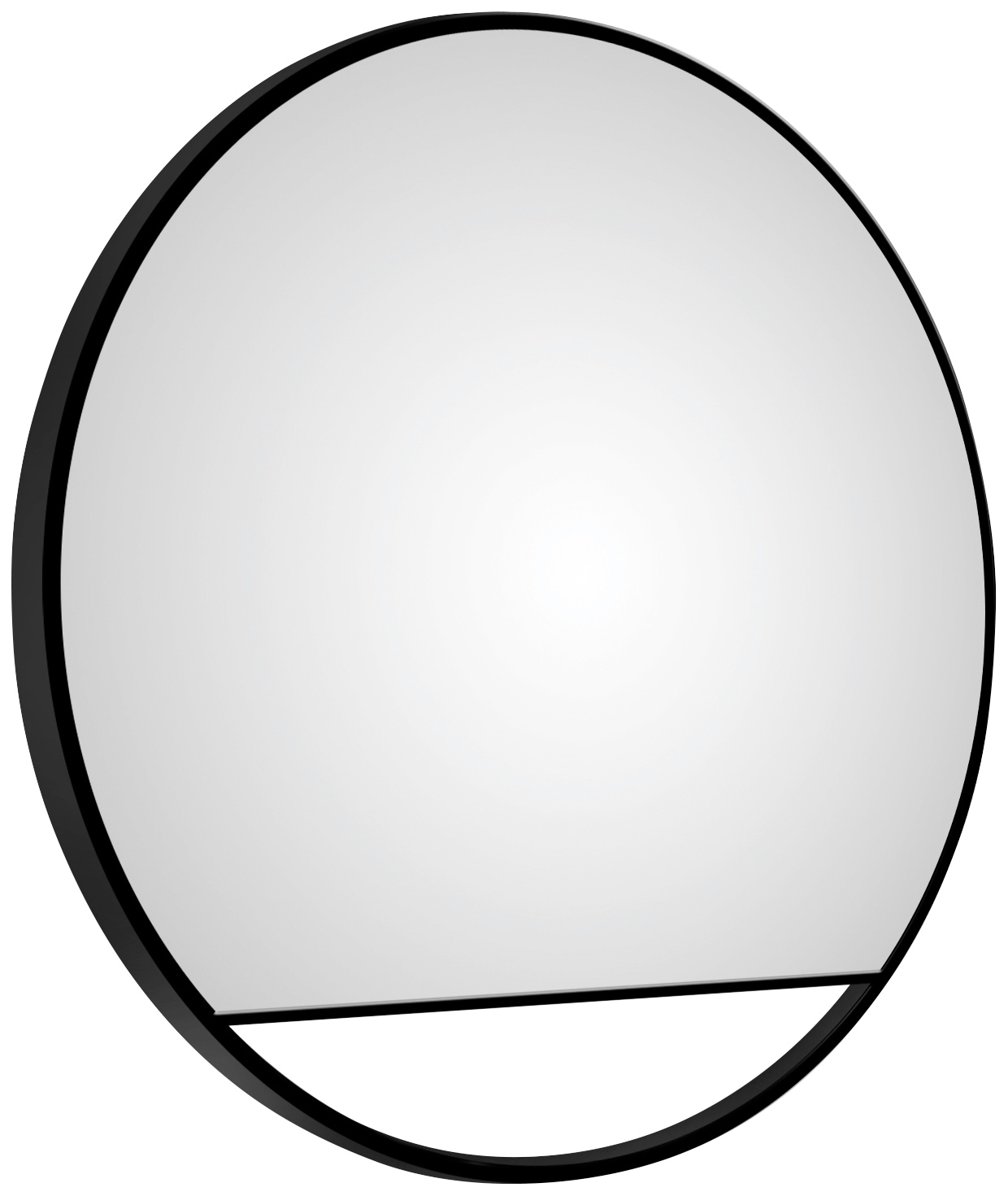 LED-Lichtspiegel, rund, mit indirekter LED Beleuchtung in schwarz matt Ø 80 cm