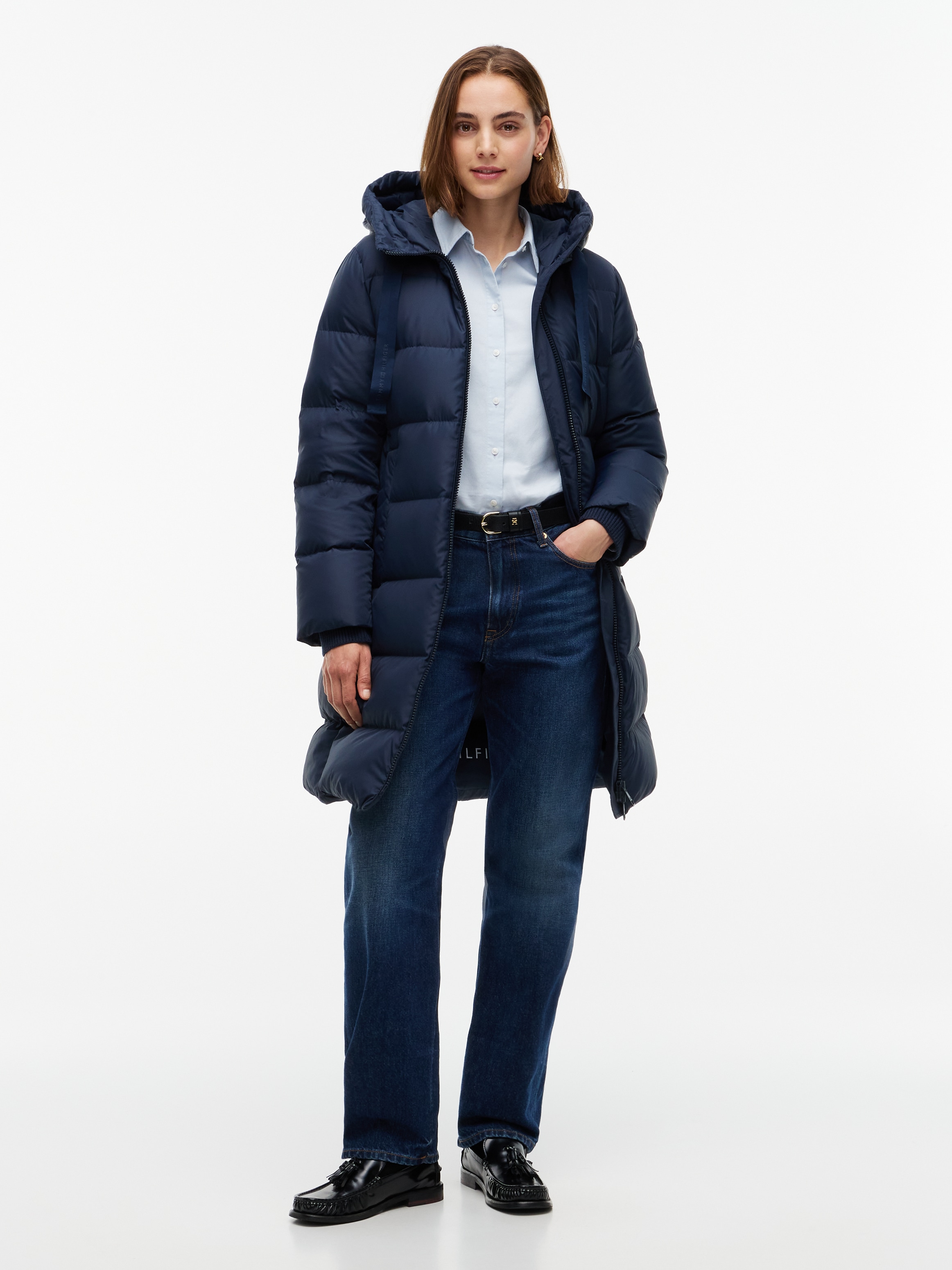 Tommy Hilfiger Steppmantel »TH TAPE DOWN COAT W/HOOD« Kunstfaser, Kapuze