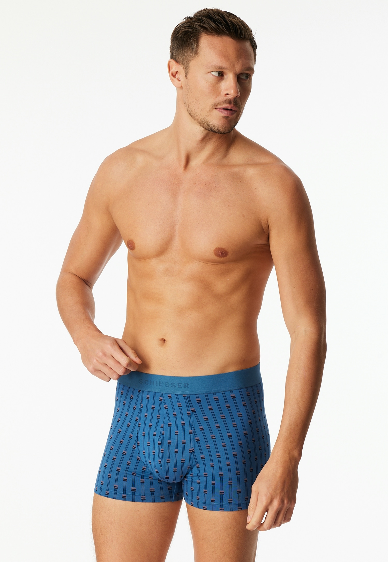 Schiesser Boxershorts »95/5 Multipacks« 3er Pack,  ohne Eingriff, softer Logo-Webgummibund