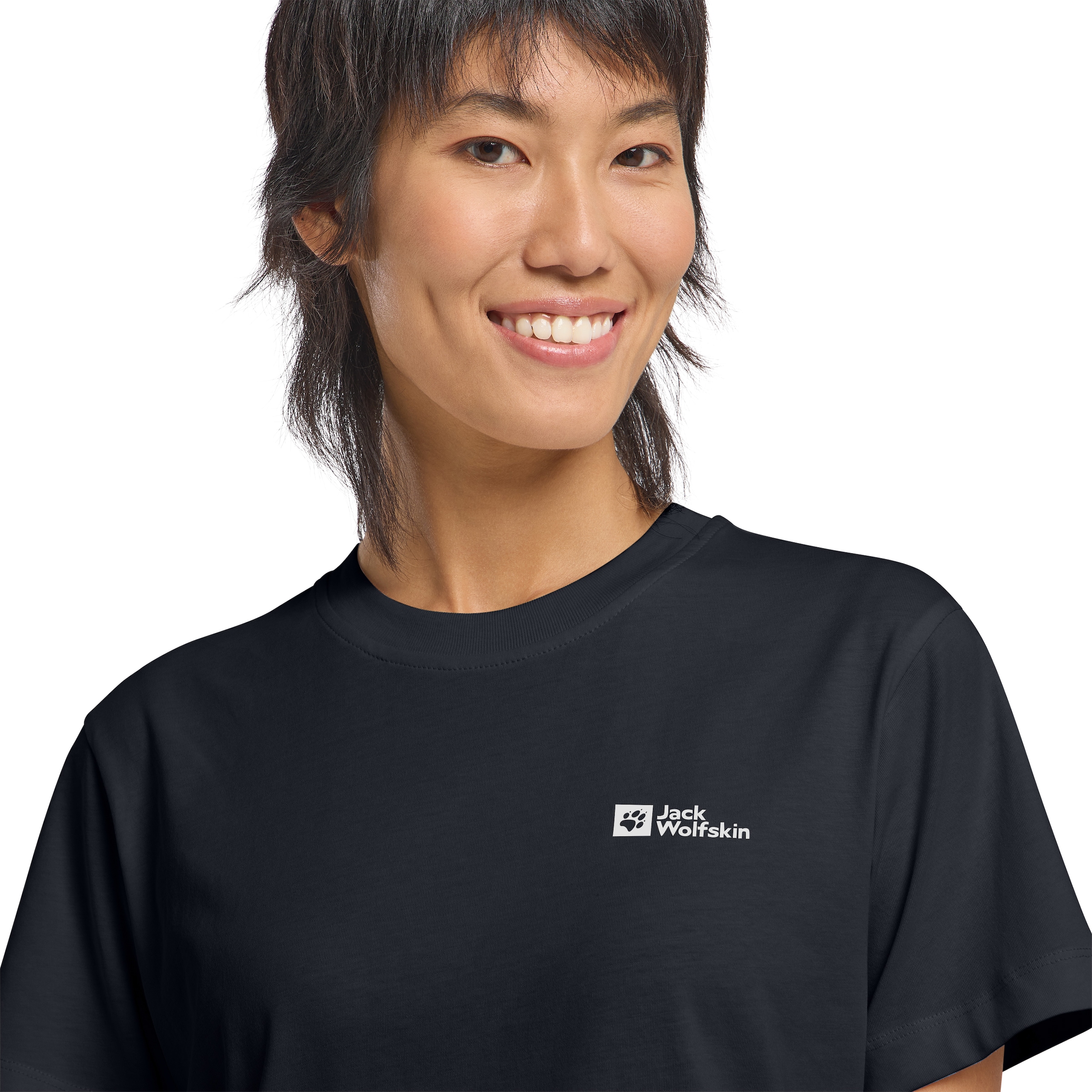 Jack Wolfskin T-Shirt »ESSENTIAL T W«, weiches, klassisches T-Shirt aus atmungsaktiver Bio-Baumwolle