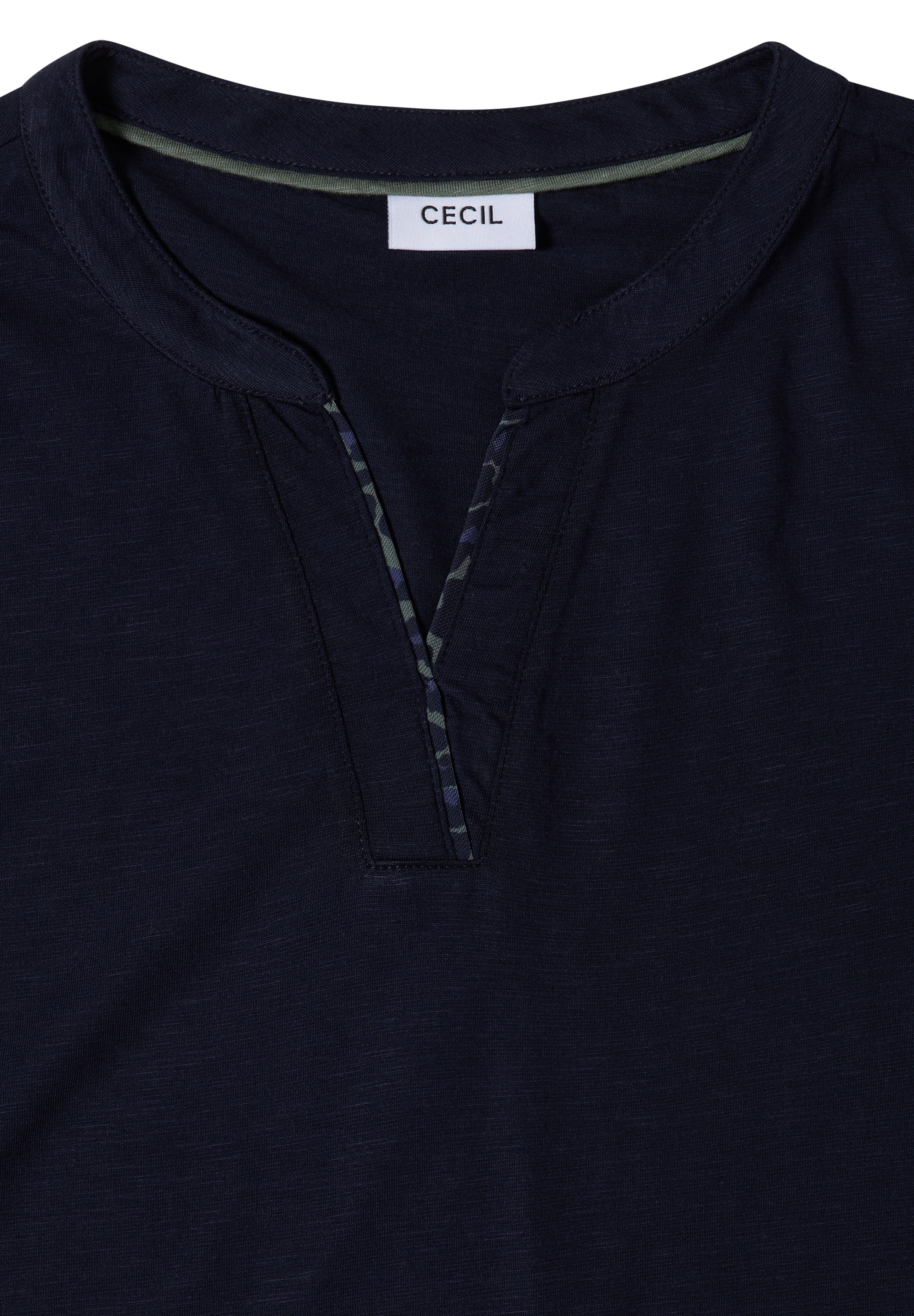 Cecil 3/4-Arm-Shirt mit Splitneck