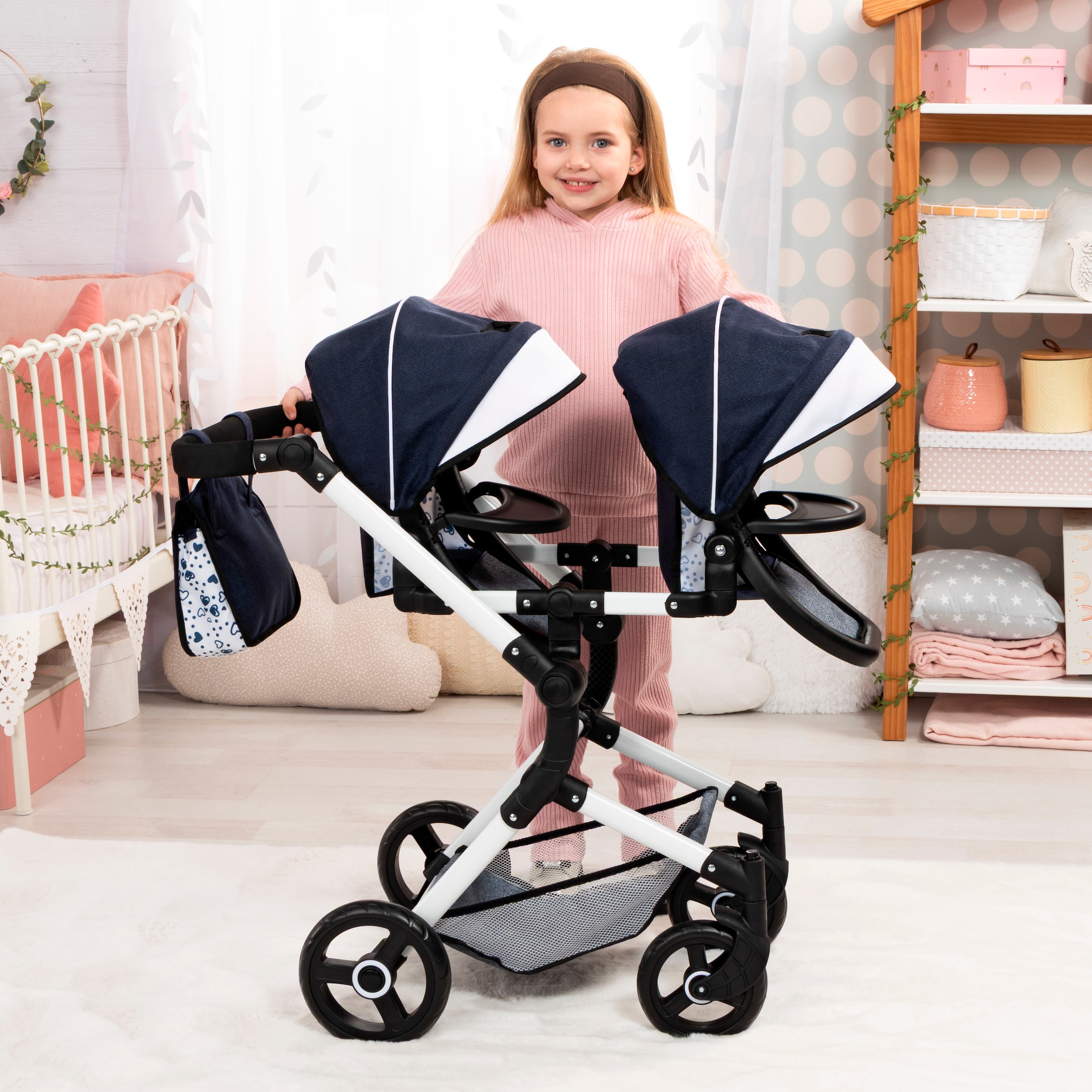 Bayer Puppen-Zwillingsbuggy »Twin Neo«, mit Wickeltasche