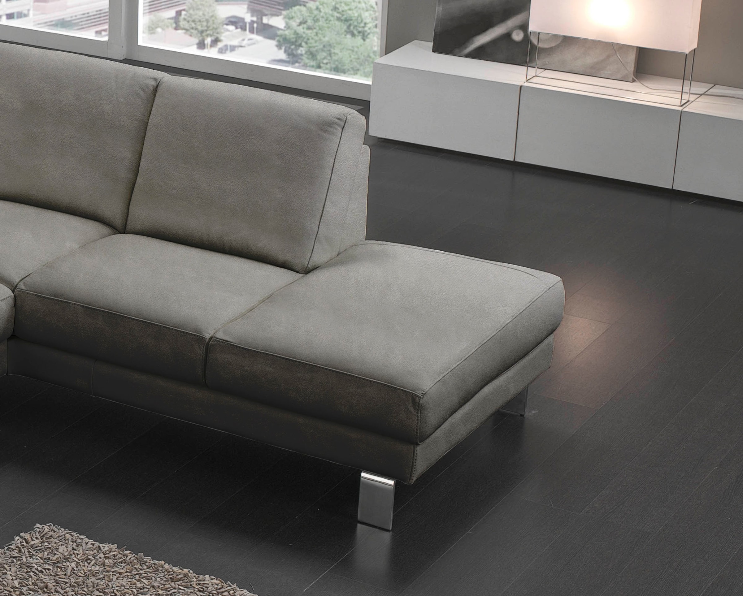 Egoitaliano Ecksofa »Shakira, Design und Sitzkomfort auf hohem Niveau, tolle Details« mit Ottomane, L-Form, elegante Metallfüße