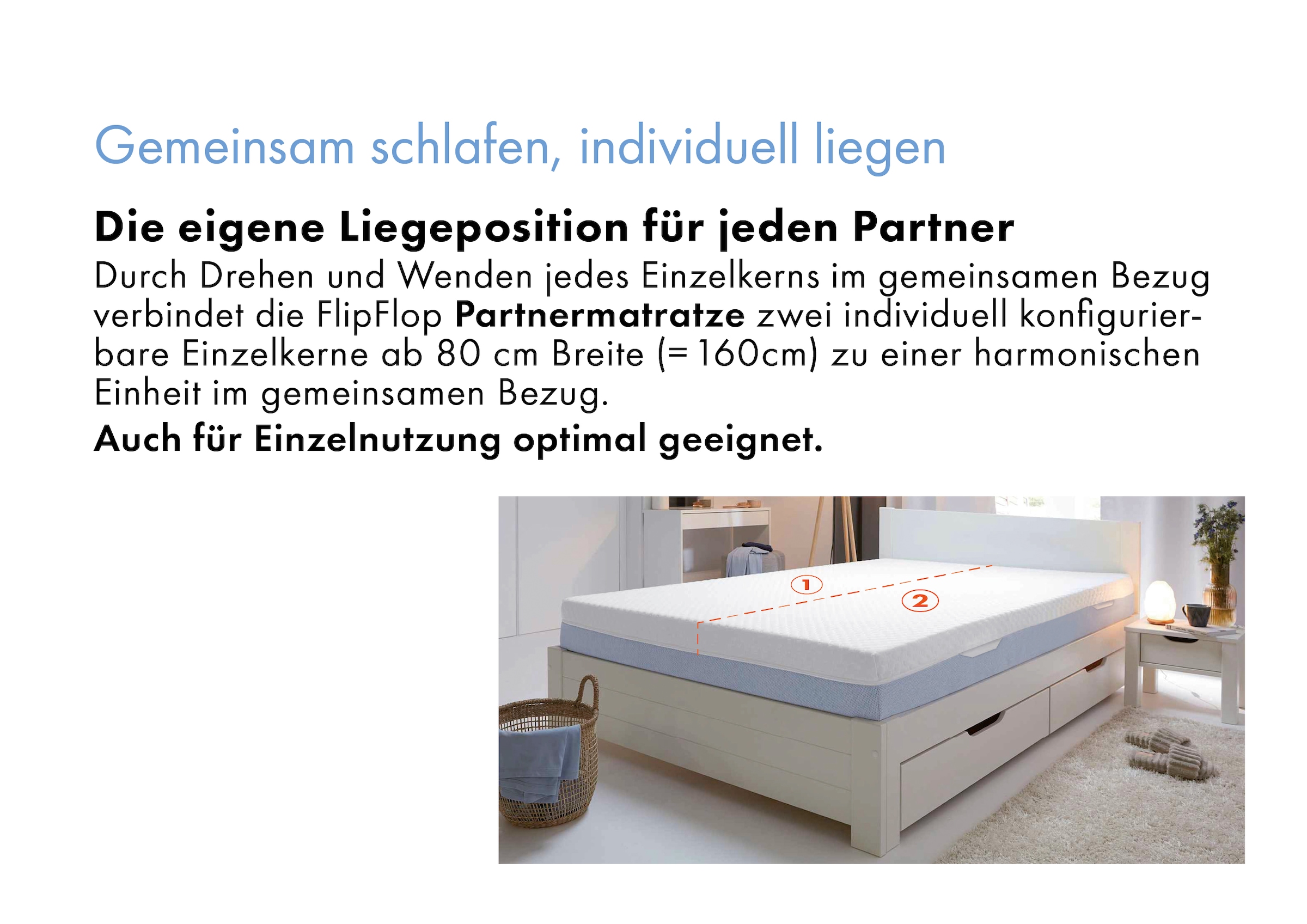 OTTO home Hybridschaum-Matratze »NEUHEIT, PREMIUM Flipper, 90x200, 140x200 cm, langlebig RG 39« 25 cm hoch Raumgewicht: 39 kg/m³ 1 Stk. tlg. besondere, ergonomische Schulterzone, H2+3/H3+4/H4+H5, Wendematratze