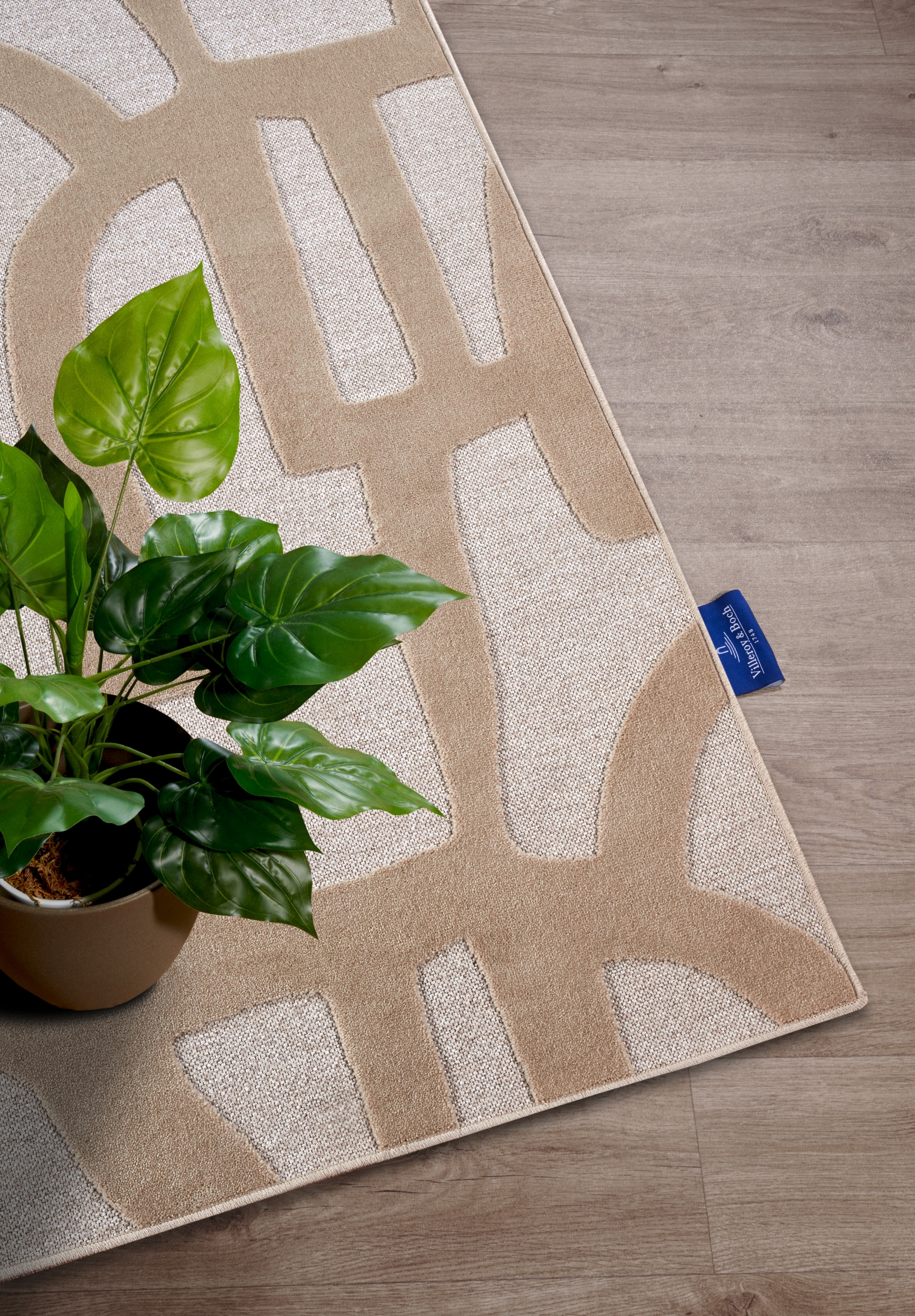 Villeroy & Boch Teppich »Therese«, rechteckig, 5,5 mm Höhe, Wohnzimmer, Schlafzimmer, Modern, Hoch-Tief Effekt, Flur