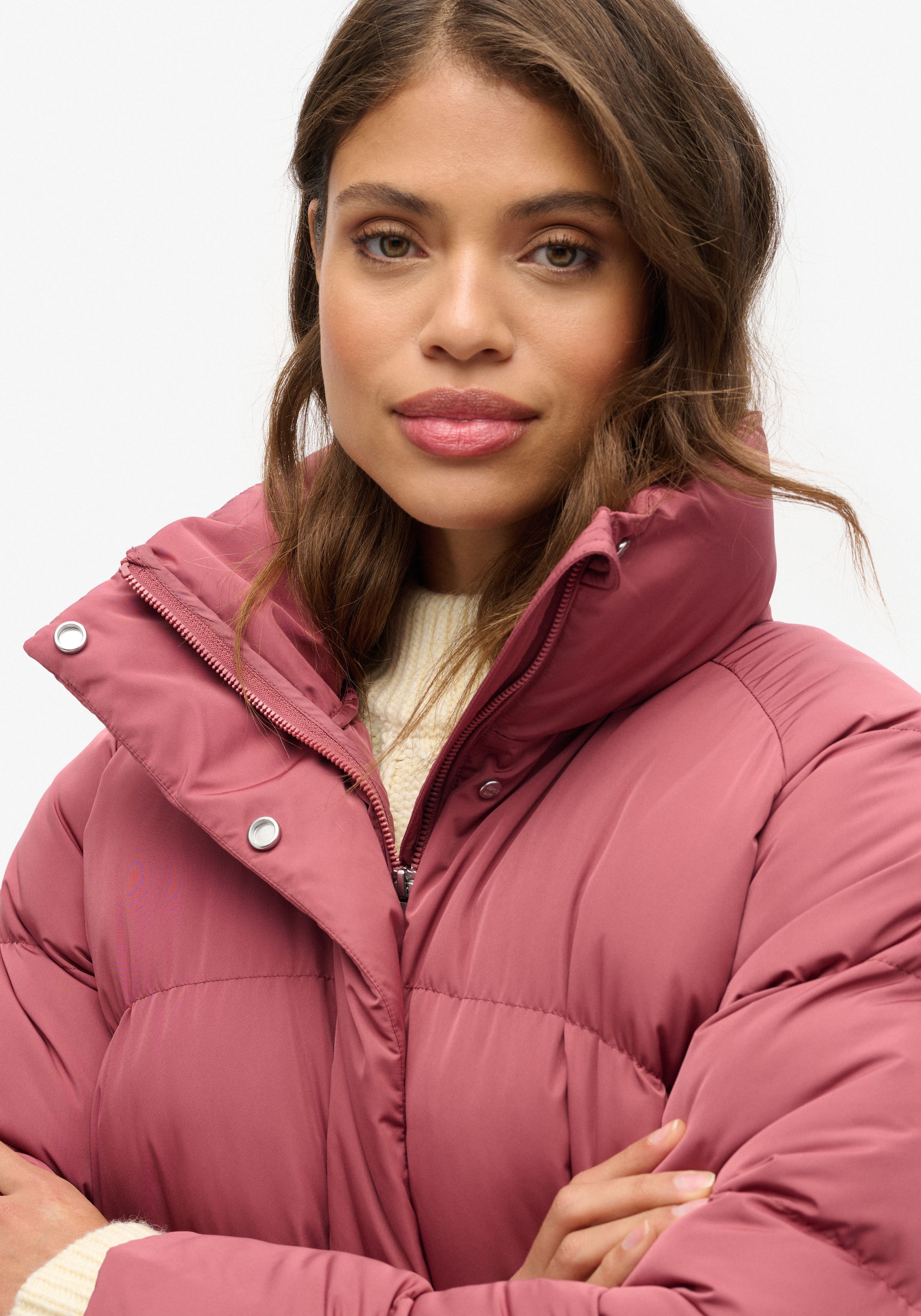 Superdry Steppjacke »MID LENGTH PUFFER JACKET«, mit Kapuze
