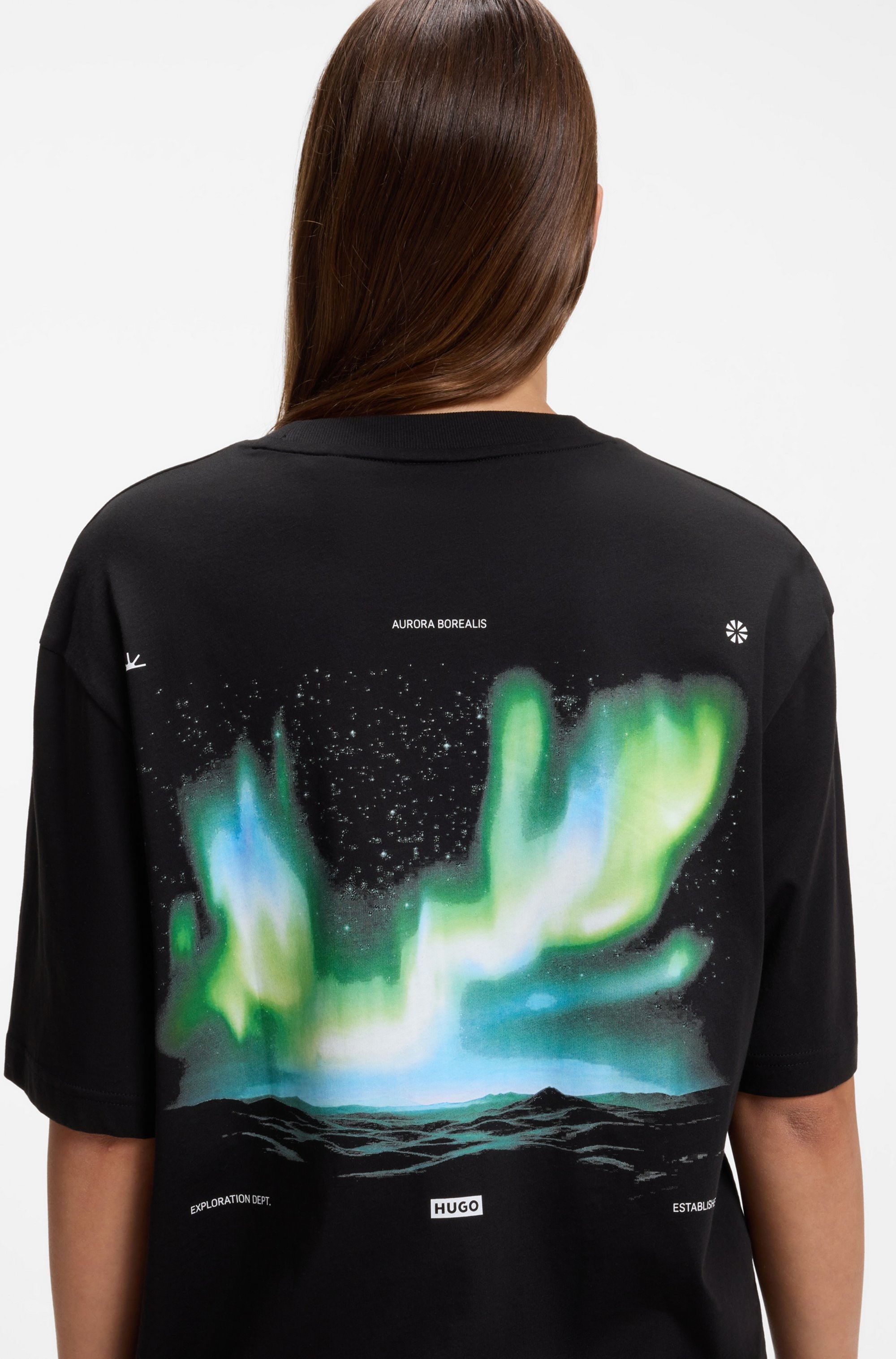 HUGO T-Shirt »Norostee« Unisex, Regular Fit, Grafikdruck