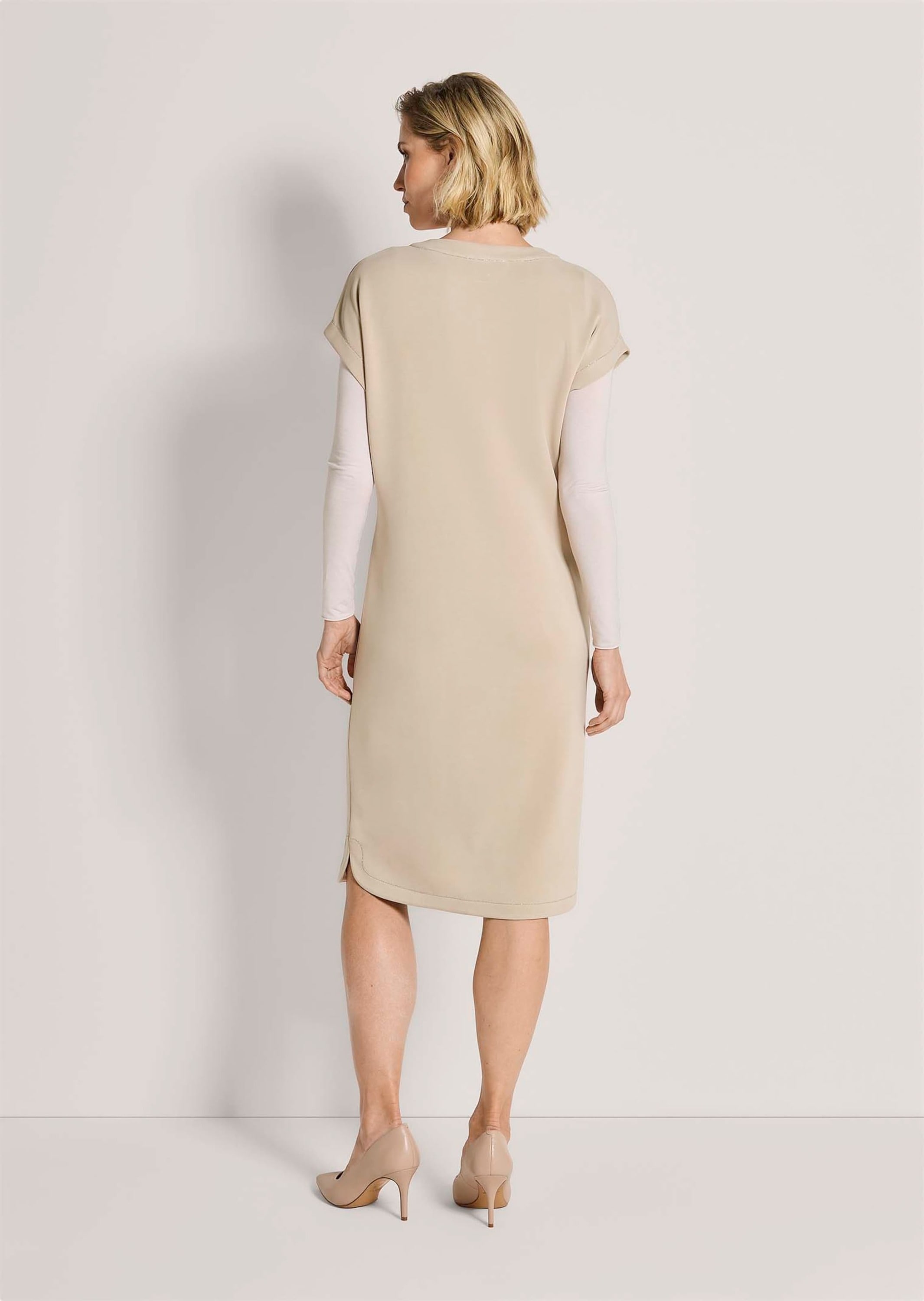 MADELEINE Midikleid »Kleid Ärmelloses Sweatkleid mit Perlenband« Ohne Tasche