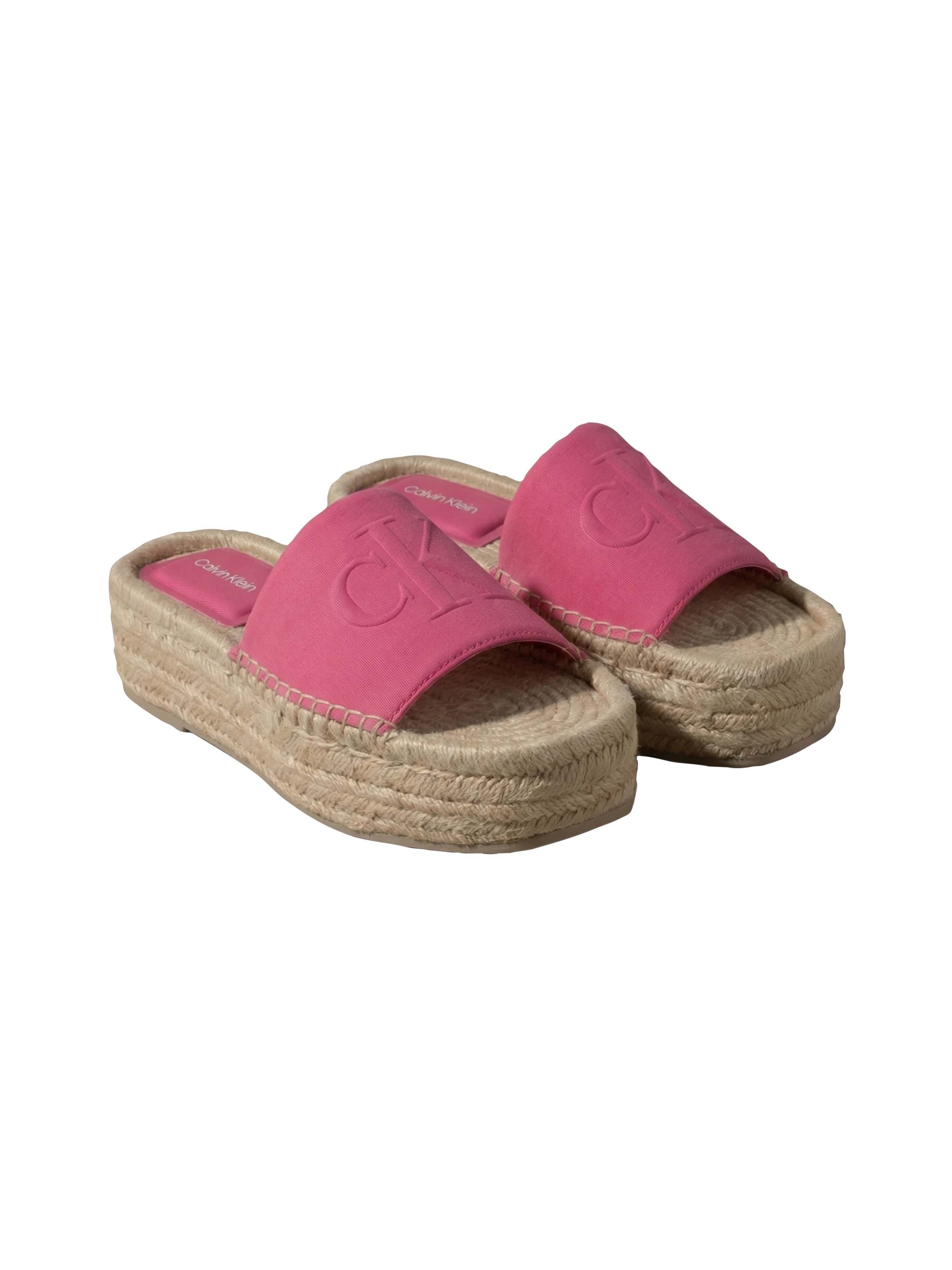 Calvin Klein Pantolette »FLATF ESPA NEOP MG«  Sommerschuh, Strandschuh mit Plateau, schmale Form