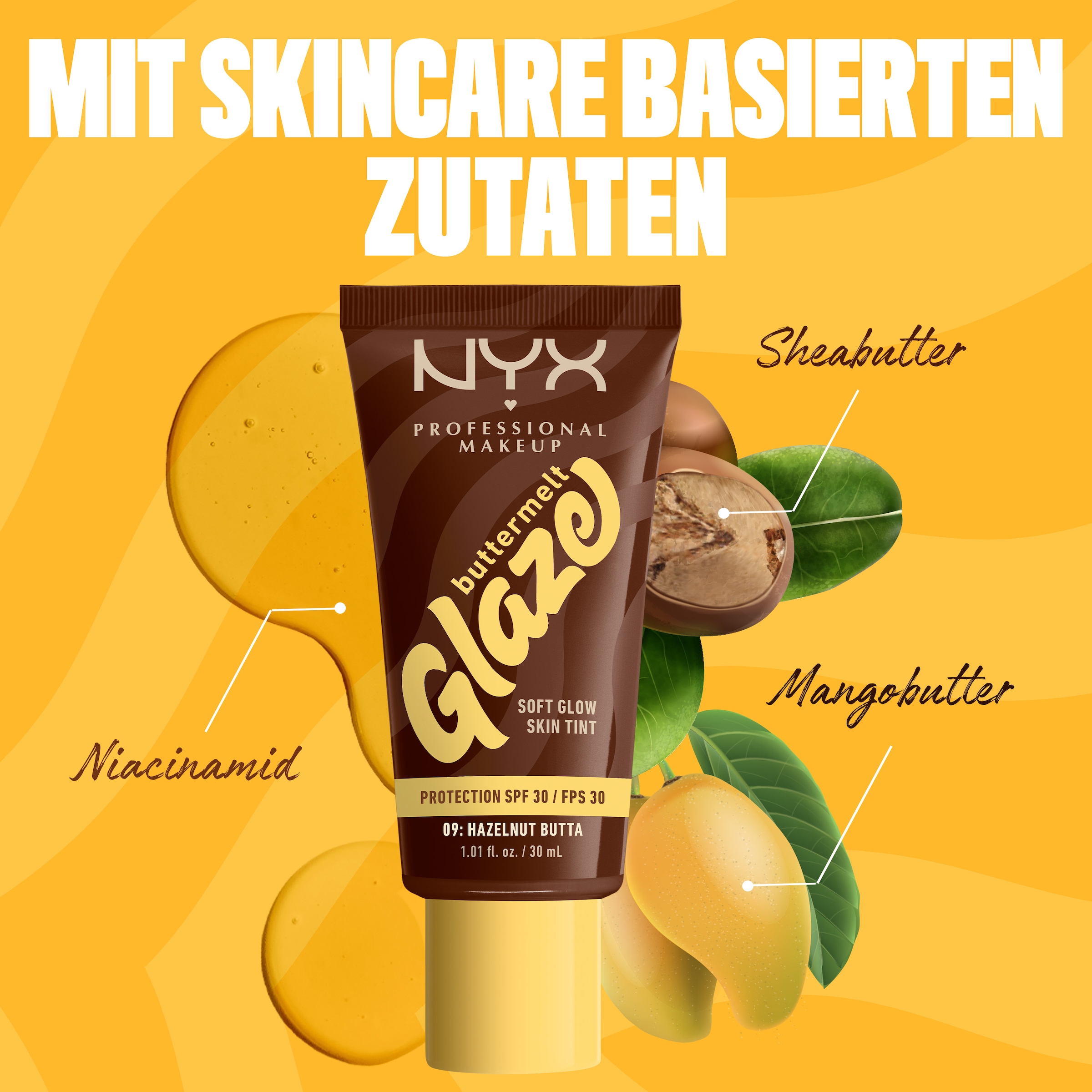 NYX Foundation »NYX Professional Makeup Buttermelt Glaze Foundation LSF 30«