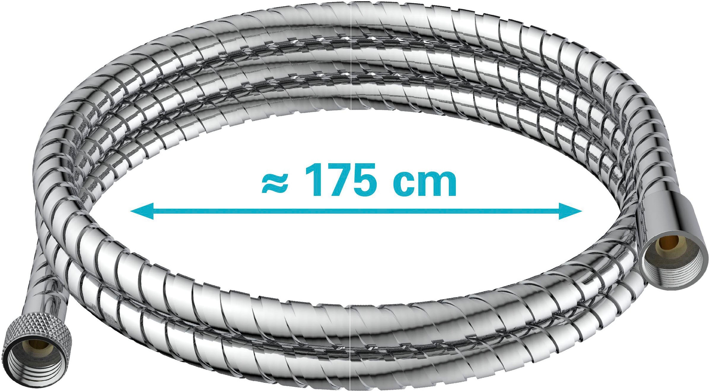 Eisl Brauseschlauch, 175 cm, Edelstahl, inkl. Wasserspardichtung - bis 50% Wasserersparnis