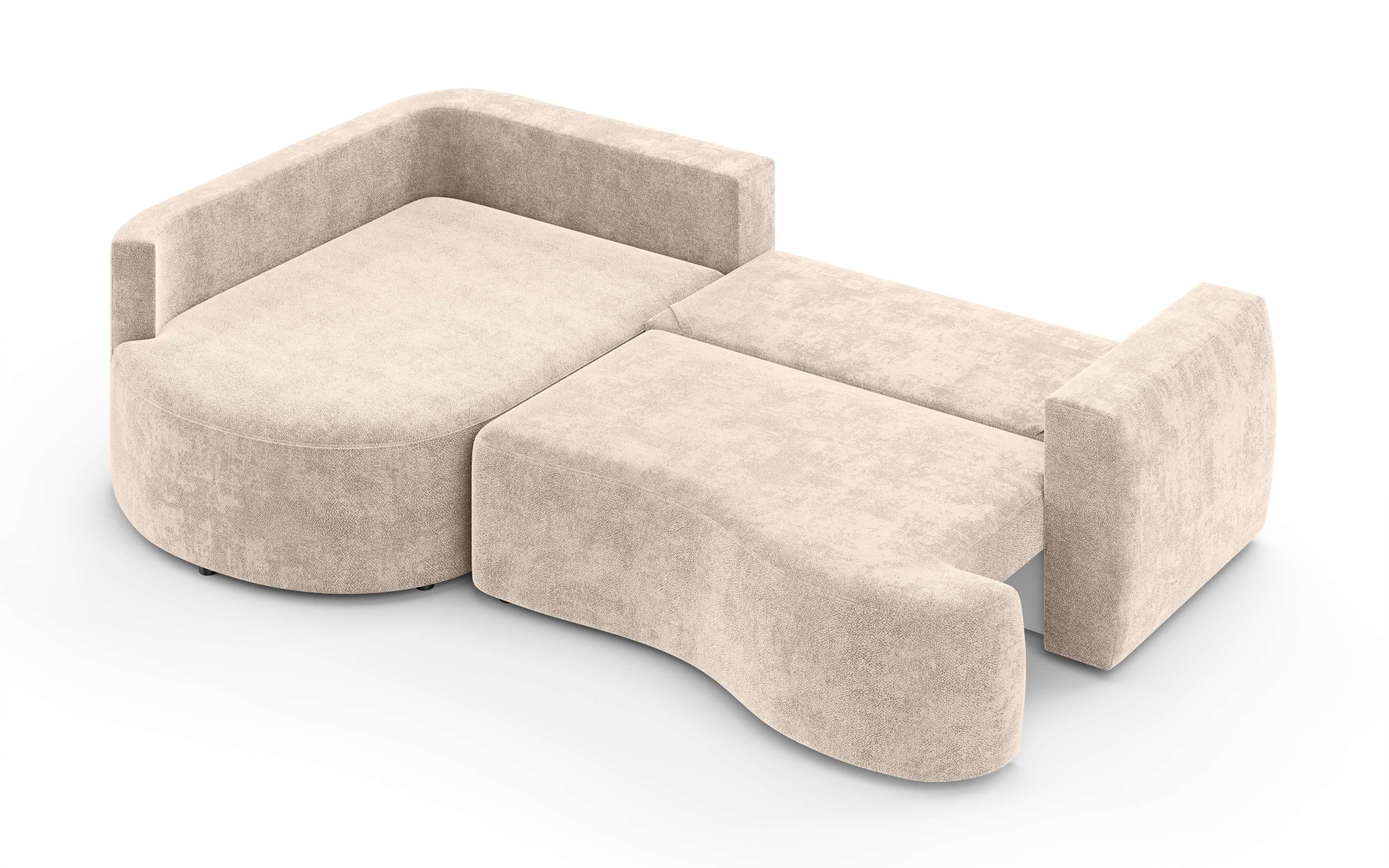 Home affaire Ecksofa »Kahekili, Schlafsofa mit Bettkasten, Maße B/T/H: 255/181/90/ cm« L-Form mit Wellenunterfederung, 7 Rückenkissen und 2 Zierkissen