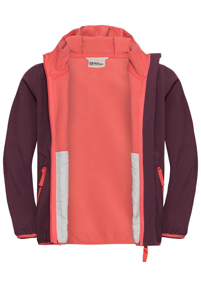 Jack Wolfskin Softshelljacke »FOURWINDS JACKET KIDS«, mit Kapuze