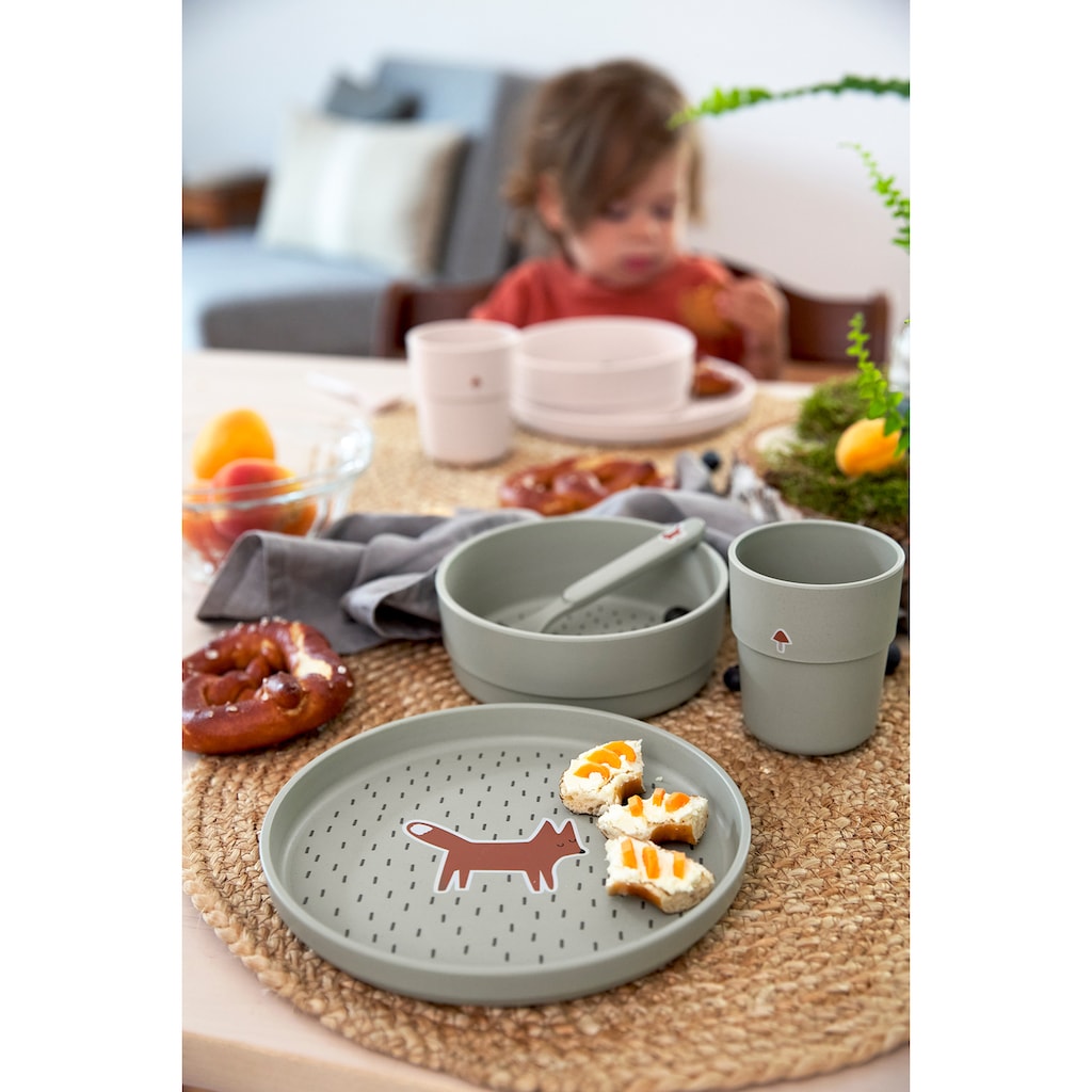 LÄSSIG Kindergeschirr-Set »Little Forest, Hase«, (Set, 4 tlg.), mit Teller, Schale, Becher und Löffel