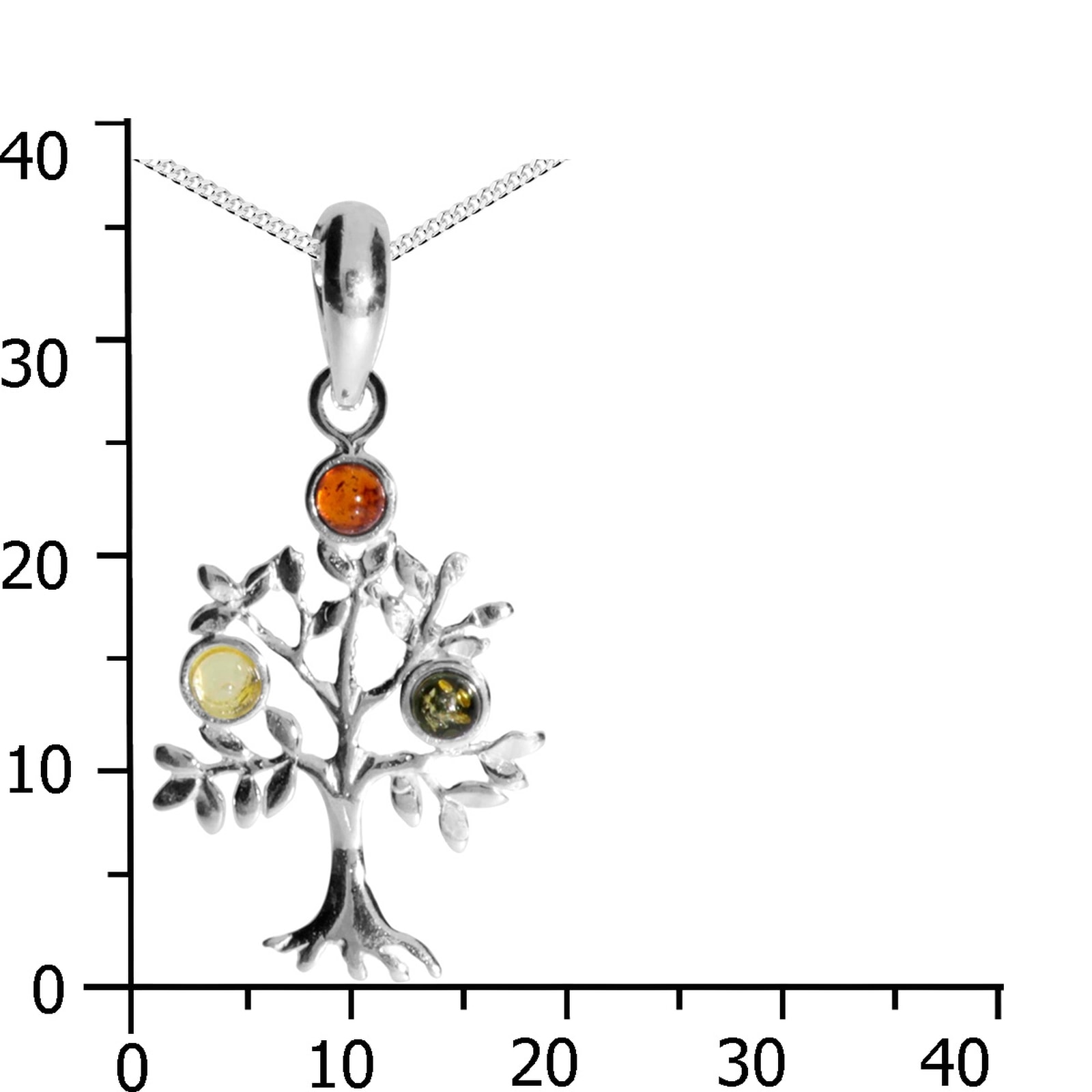 OSTSEE-SCHMUCK Kette mit Anhänger »- Lebensbaum - Silber 925/000 - Bernstein«