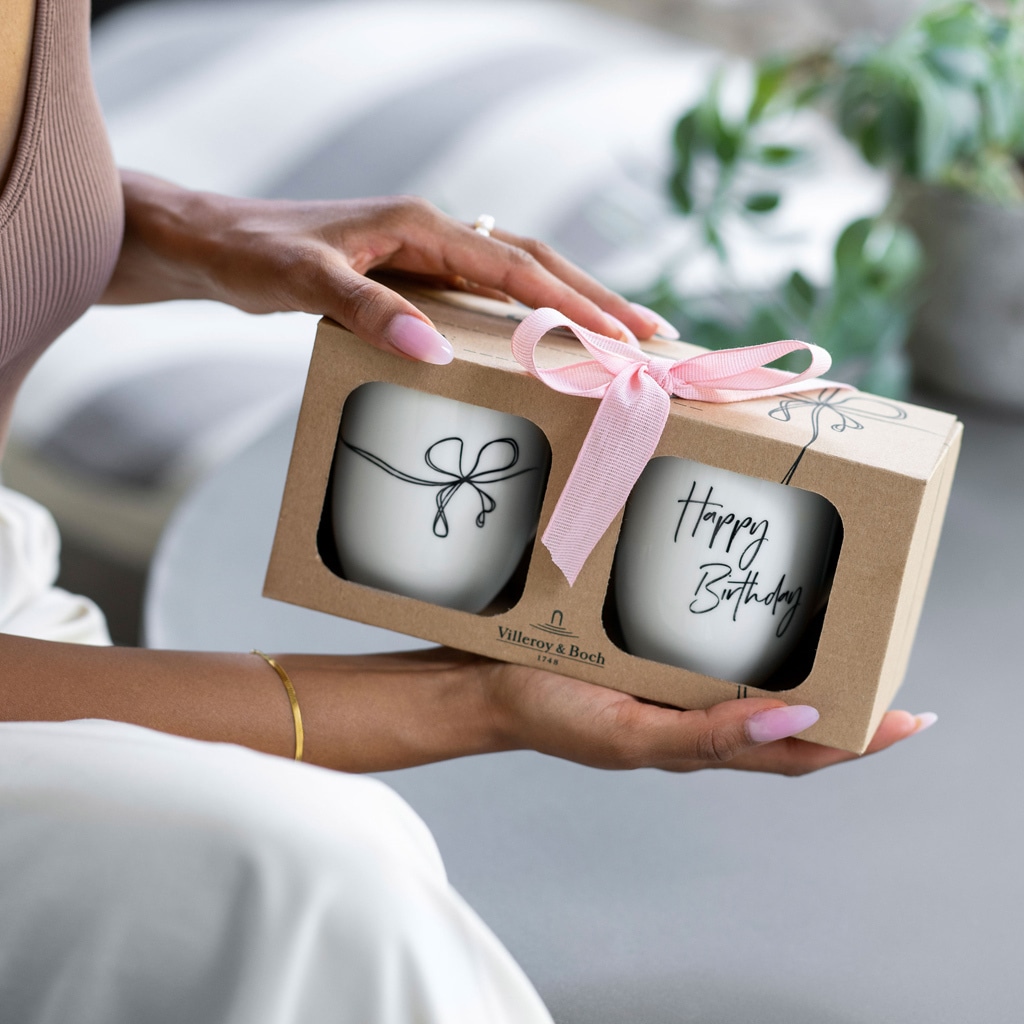 Villeroy & Boch Becher »Kaffeebecher Happy Birthday Statement 280 ml 2er Set weiß«