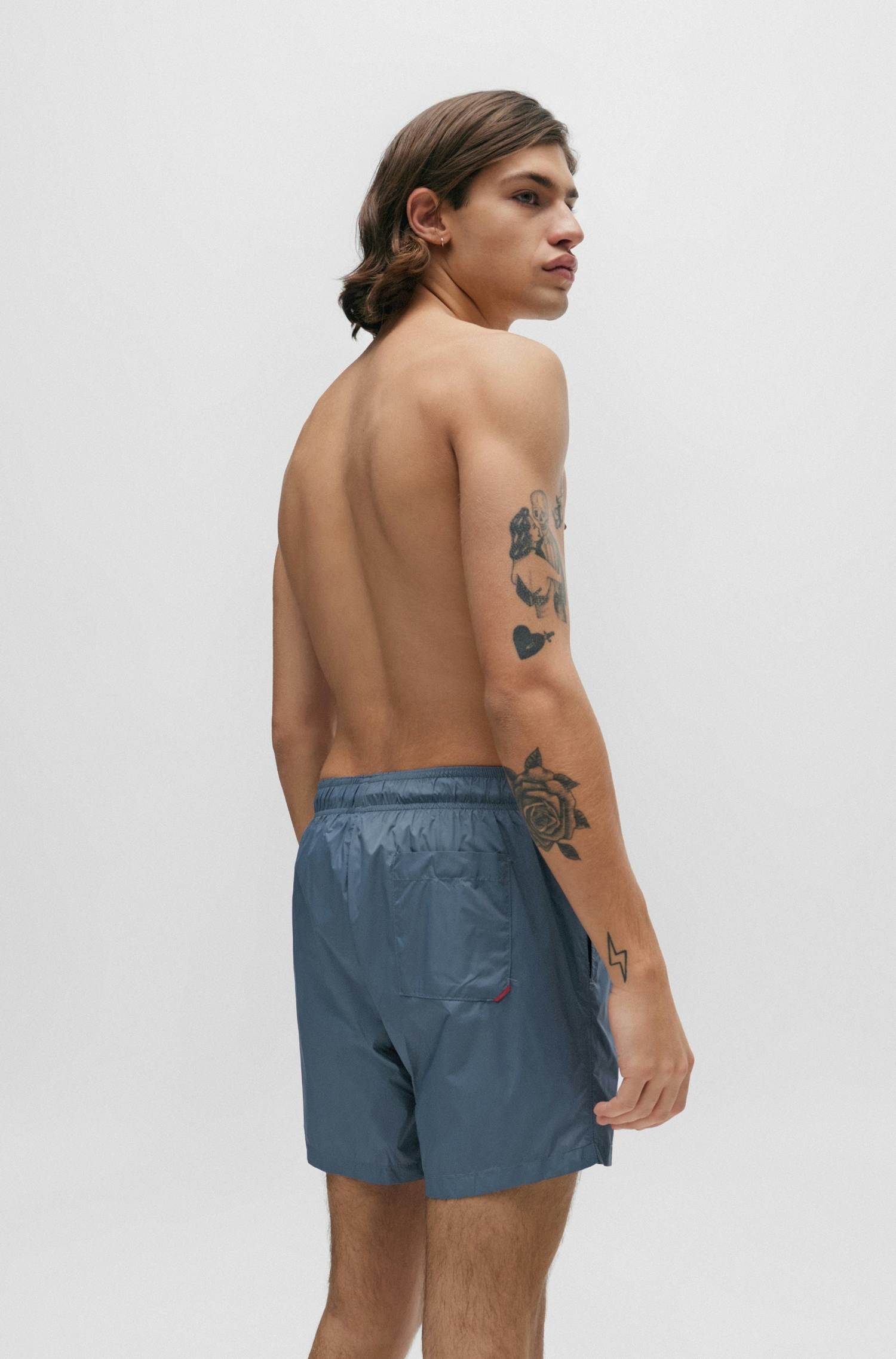 HUGO Underwear Badepants, mit Logo-Kordelzug