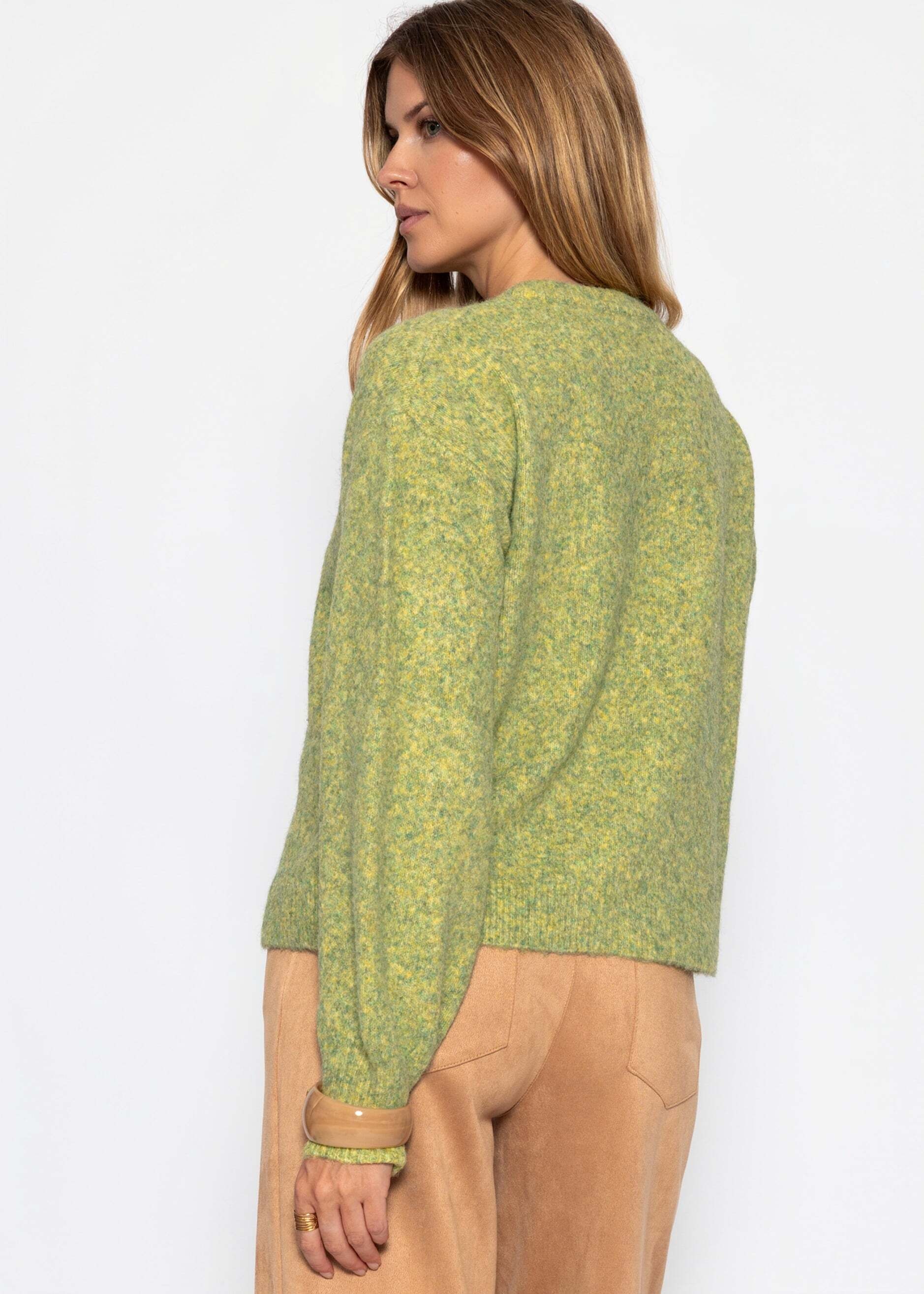 SASSYCLASSY Cardigan »Strickjacke mit Knebelverschluss« Weiche Jacke aus Wolle mit Rudhals und langen Armen in Grau
