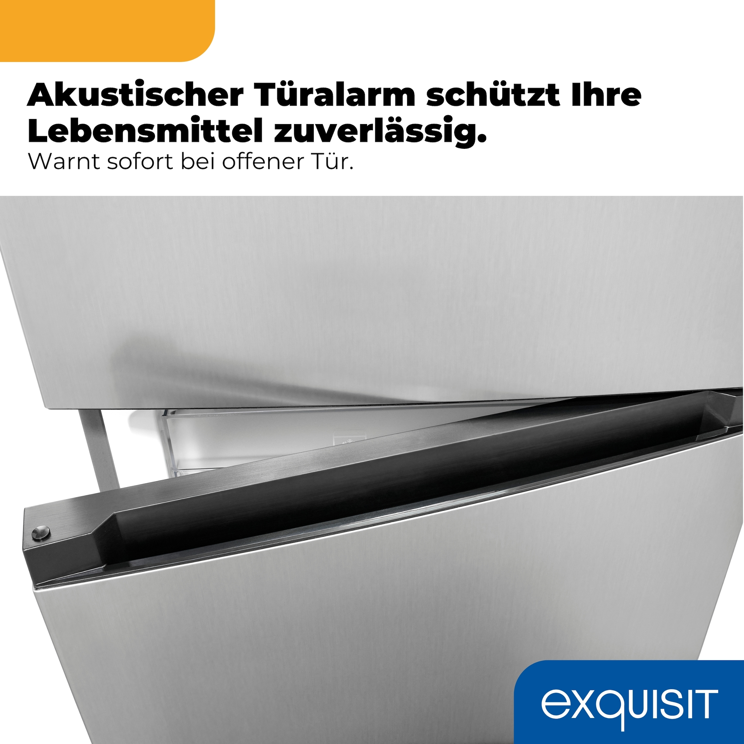 exquisit Kühl-/Gefrierkombination »KGC400-130-NF-040D inoxlook« 186 cm hoch 60 cm breit Humidity Box für optimale Feuchtigkeitsregulierung & kein Abtauen mehr