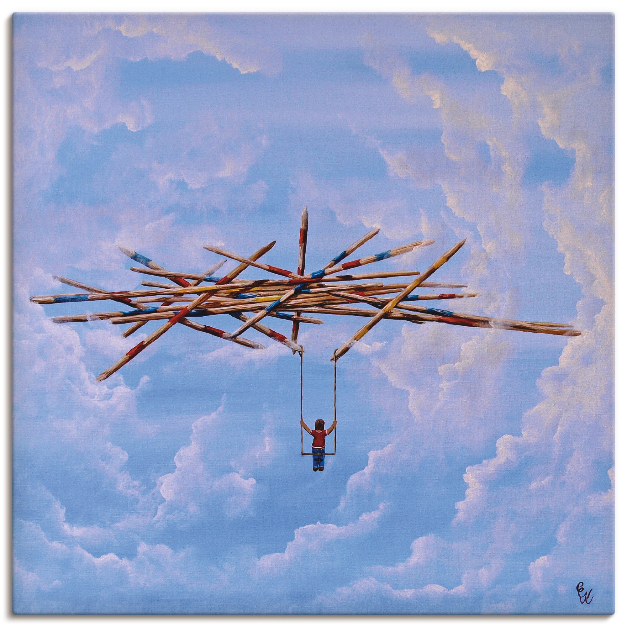 Artland Wandbild »Der fliegende Wahnsinn«, klassische Fantasie, (1 St.), in vielen Größen & Produktarten - Alubild / Outdoorbild für den Außenbereich, Leinwandbild, Poster, Wandaufkleber / Wandtattoo auch für Badezimmer geeignet
