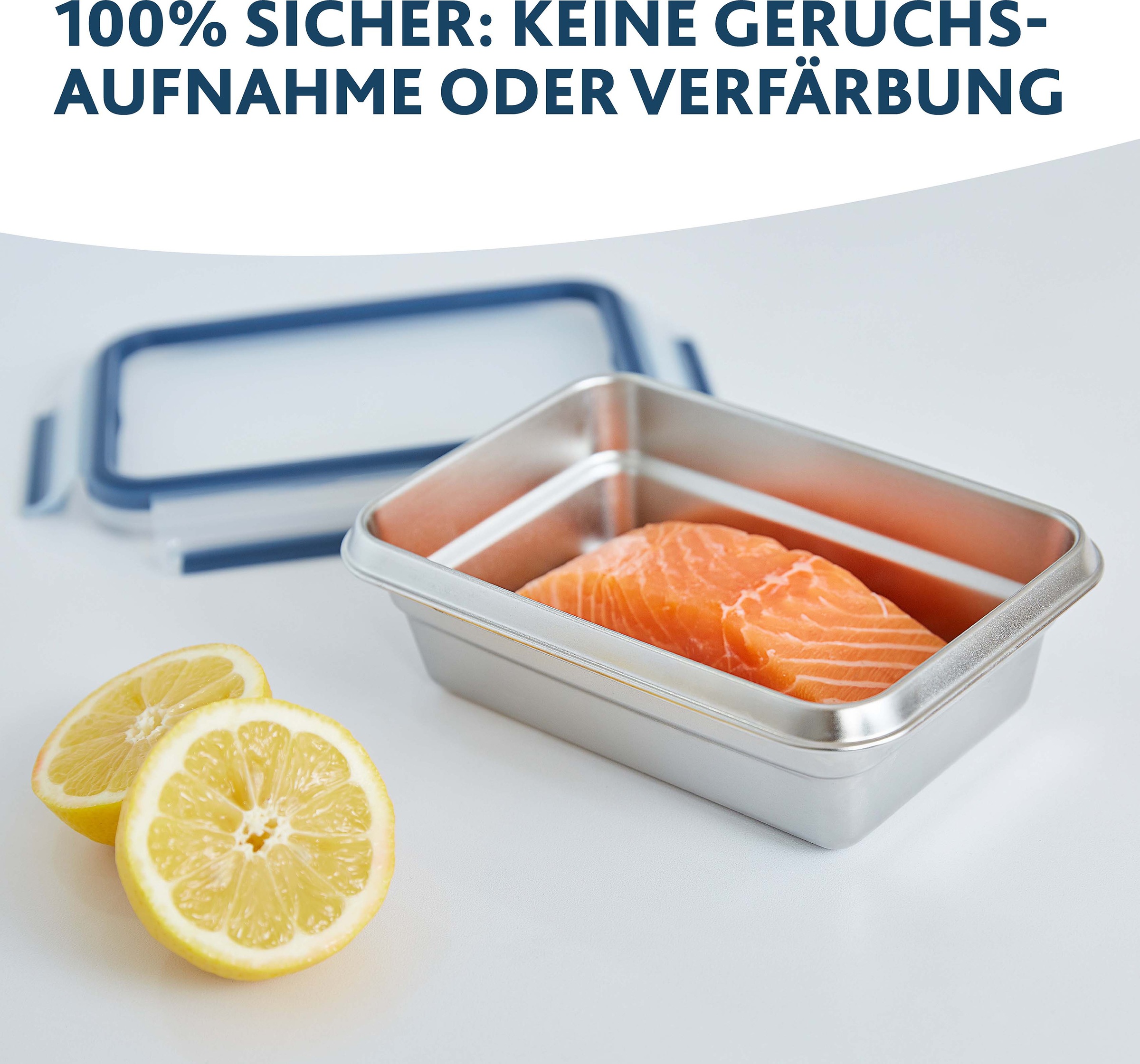 Emsa Frischhaltedose »Clip & Close«, (Set, 1 tlg.), Edelstahl, frost-, spülmaschinen- und backofenfest