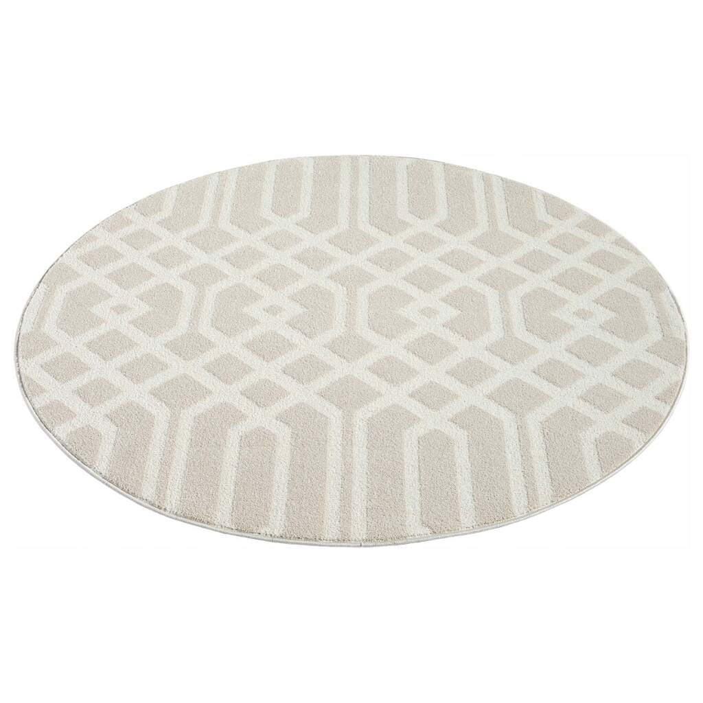 Carpet City Teppich »FLAIR138«, rund, 11 mm Höhe, Kurzflor-Teppich, Skandi-Stil, Wohnzimmer