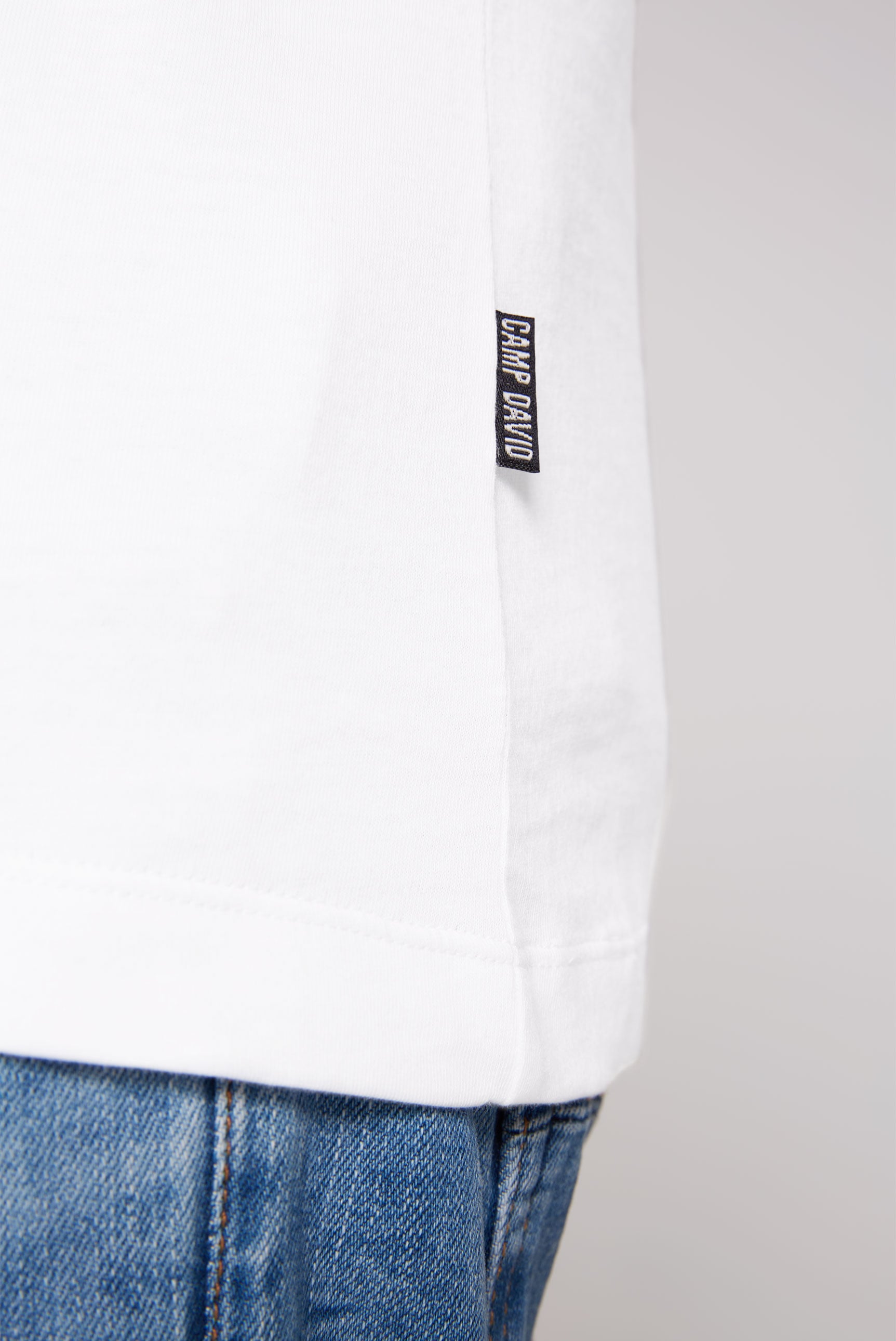 CAMP DAVID V-Shirt, (2 tlg.), gerade Form, Baumwolle, V-Ausschnitt