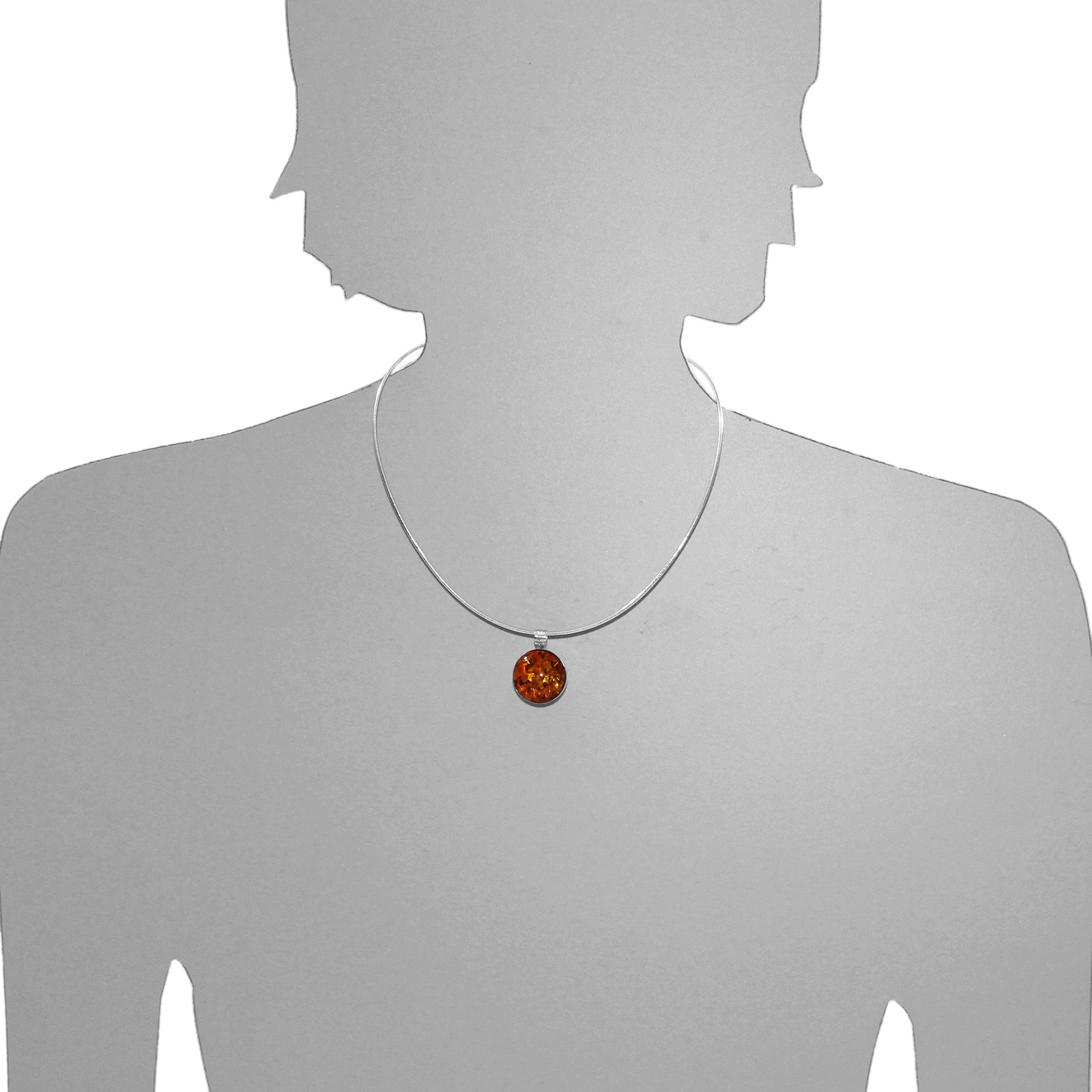 OSTSEE-SCHMUCK Kette mit Anhänger »- Classic 19 mm - Silber 925/000 - Bernstein«