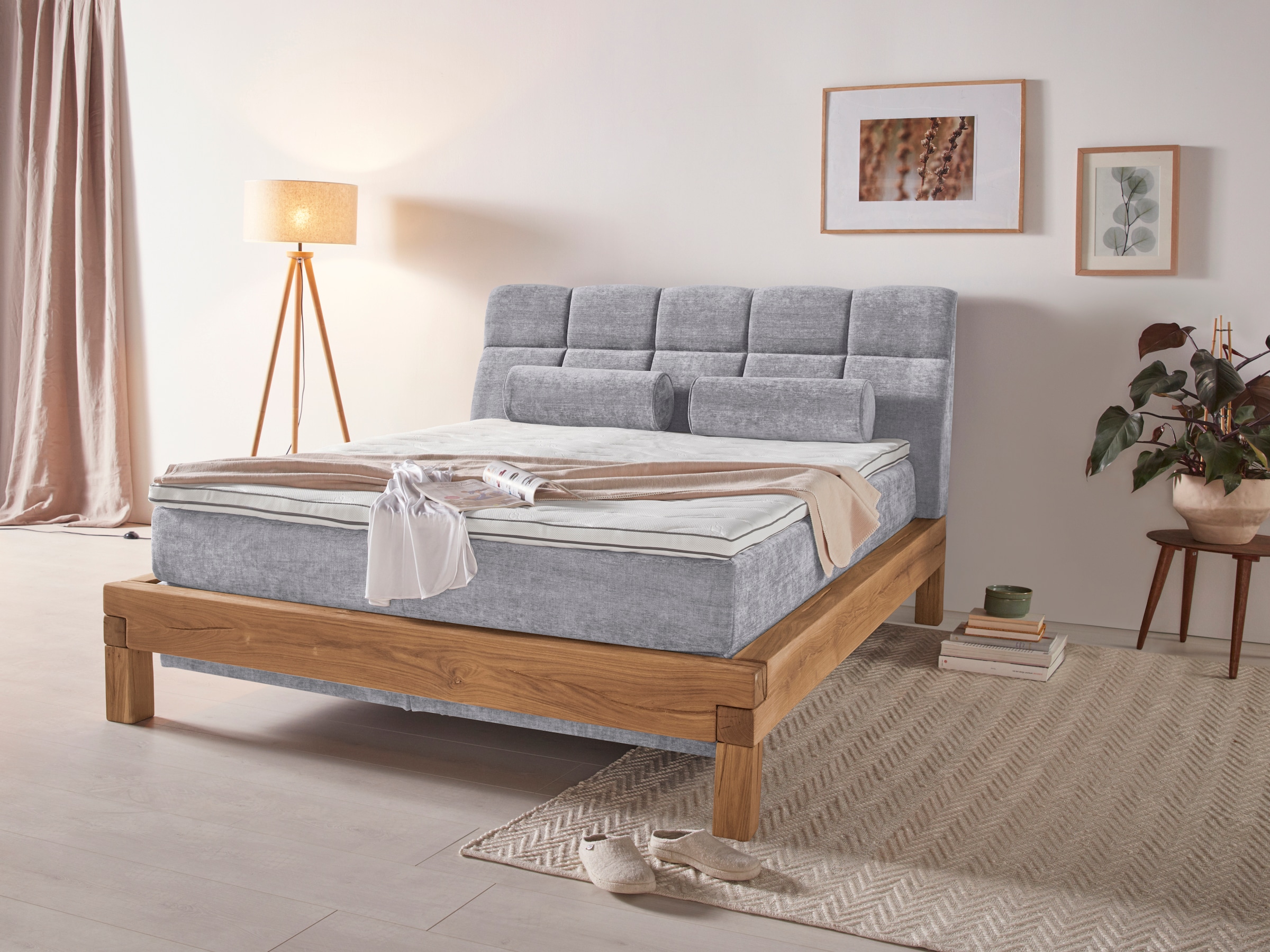 Boxspringbett »Villads«, Liegefläche: 160/200 cm aus Balkeneiche,...