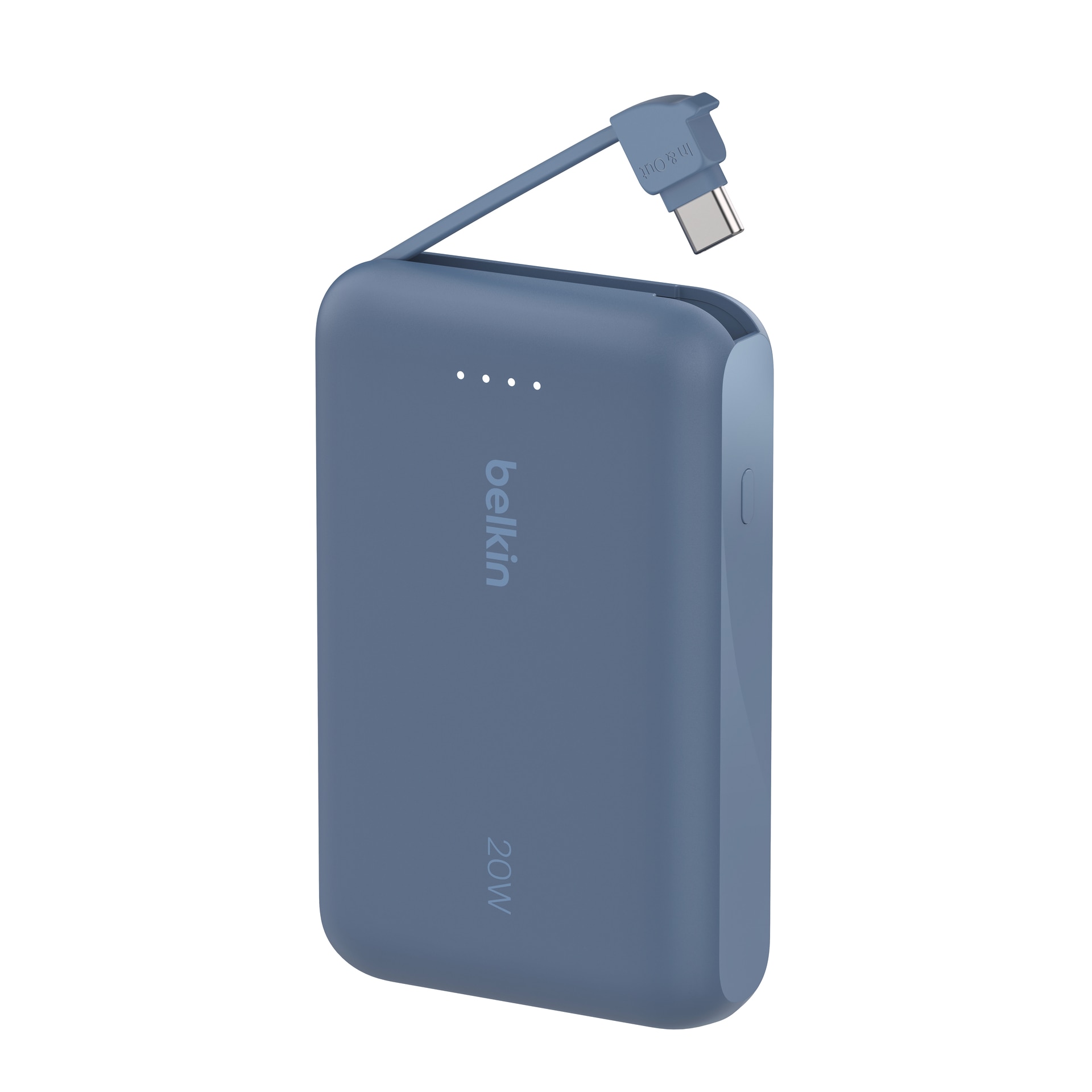 Belkin Powerbank »BoostCharge Power Bank 10K mit integrierten Kabeln«, Belkin BOOST CHARGE Power Delivery Powerbank 10.000mAh, white