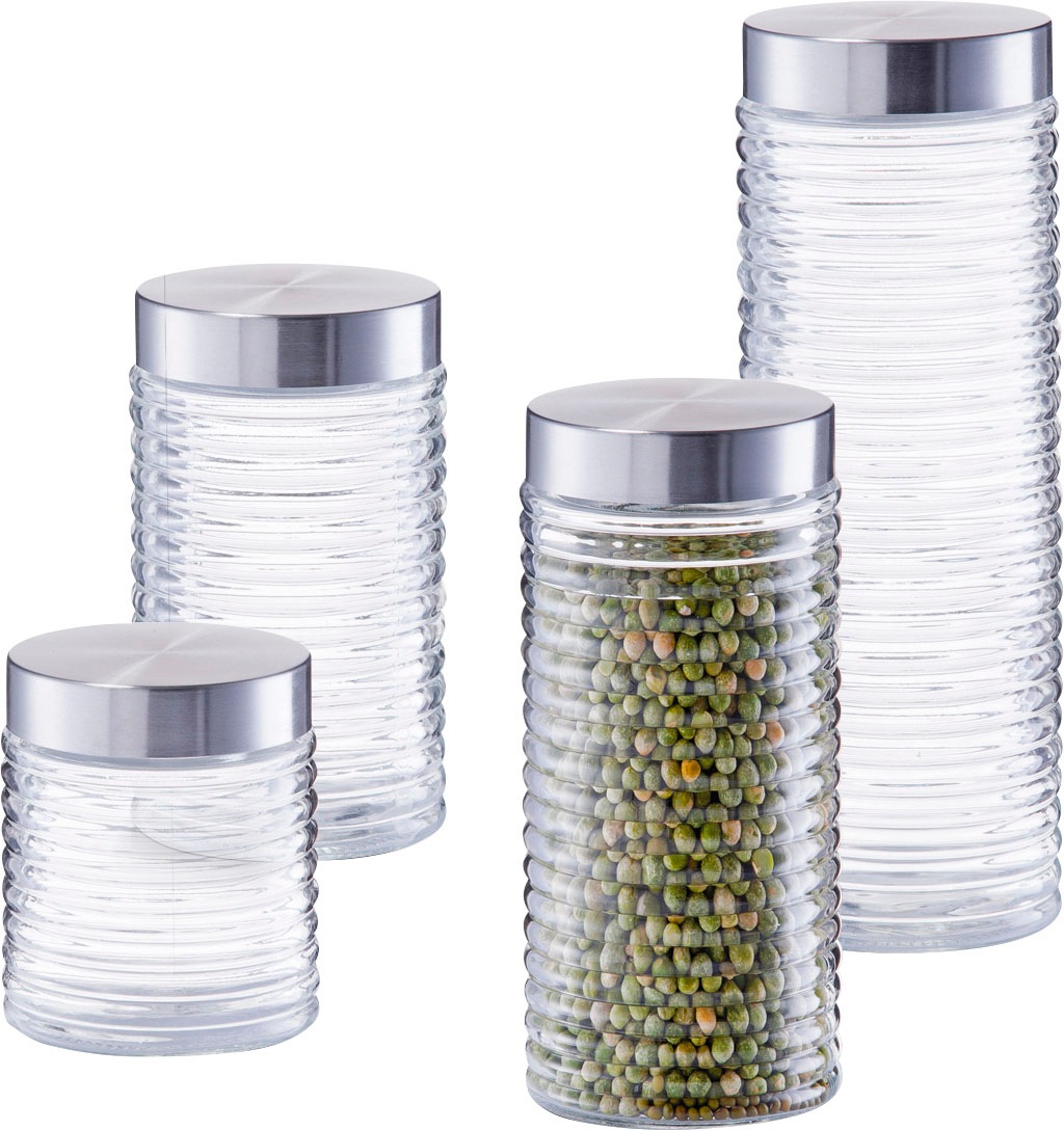 Zeller Present Vorratsglas »gerillt«, (Set, 4 tlg.) im OTTO Online Shop