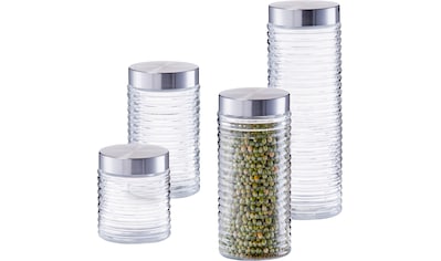 Vorratsglas »gerillt«, (Set, 4 tlg.)