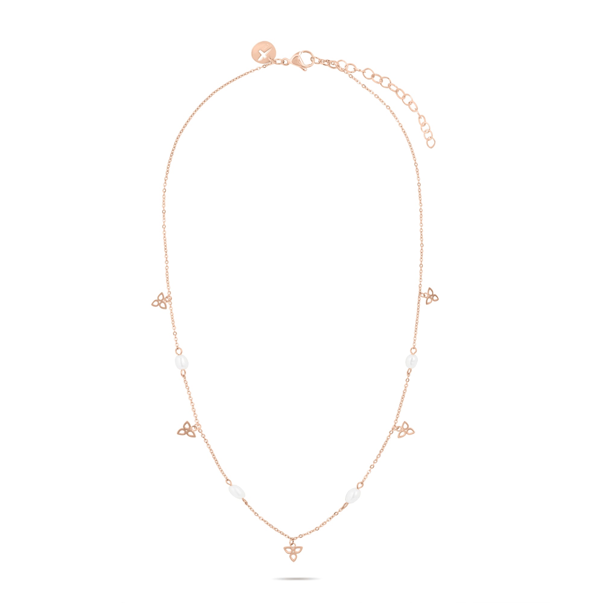 Tamaris Edelstahlkette »Schmuck Geschenk Halskette Blüten« mit Kunststoffperle