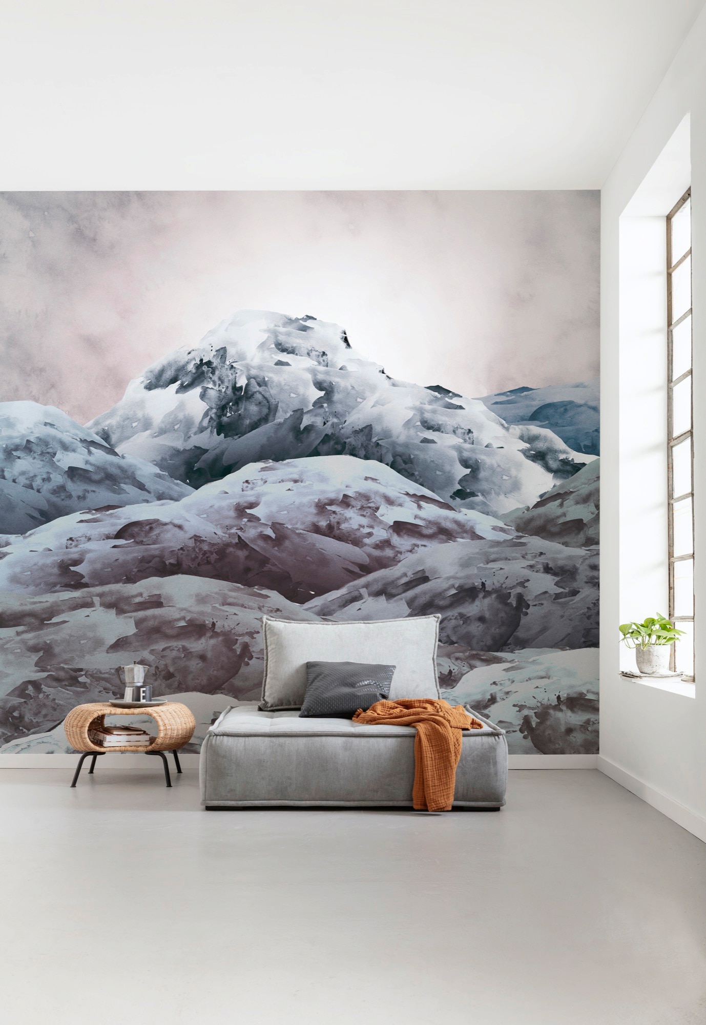 Komar Vliestapete »Digitaldruck Vlies - Shadow Mountain - Größe 300 x 280 cm«, bedruckt, Wohnzimmer, Schlafzimmer