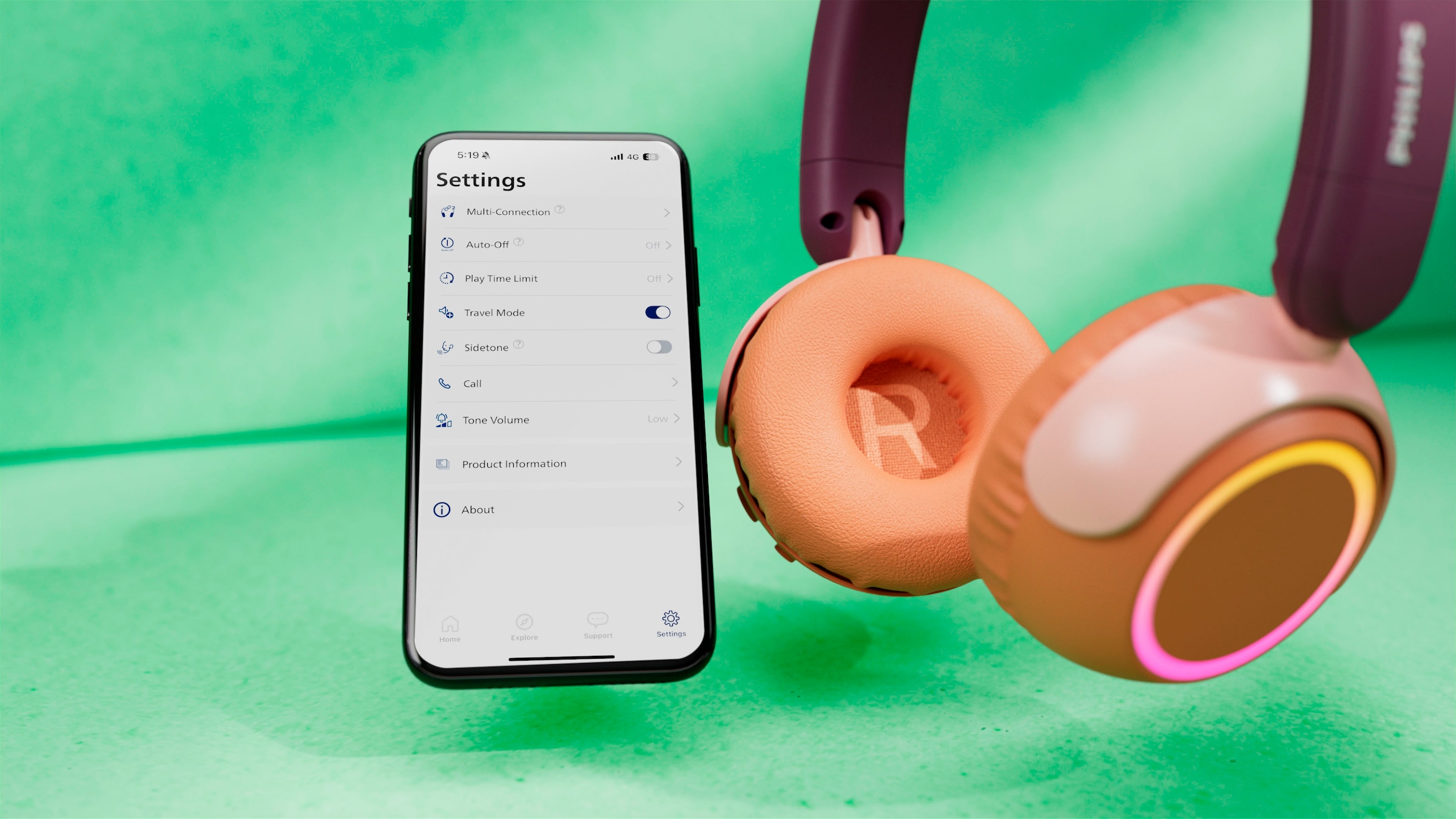Philips Kinder-Kopfhörer »TAK 4200«, Bluetooth, Rauschunterdrückung-Multi-Point-Verbindung-Freisprechfunktion
