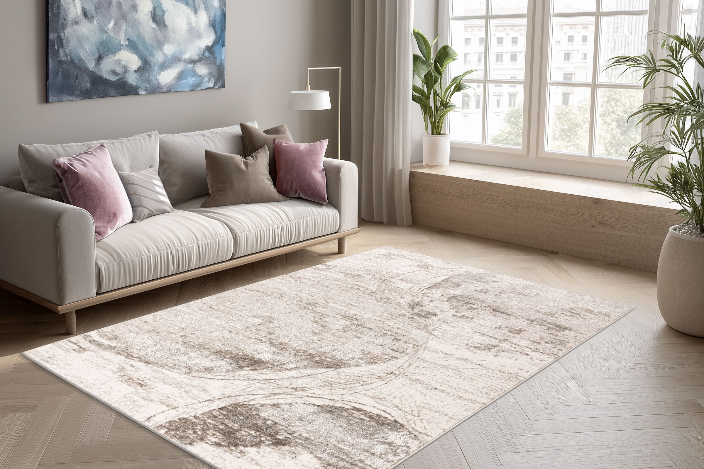 Kayoom Teppich »Chalk 325« rechteckig 11 mm Höhe Kurzflor, Wohnzimmer