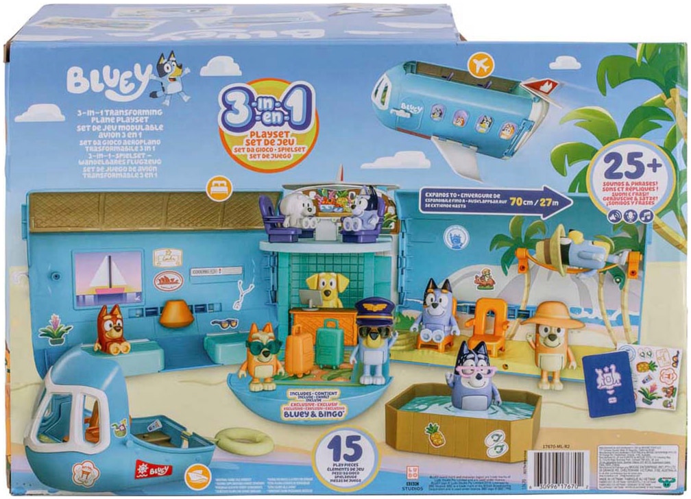 Moose Spielwelt »Bluey Flugzeug 3-in-1-Verwandlungsspielset«, mit Soundeffekt