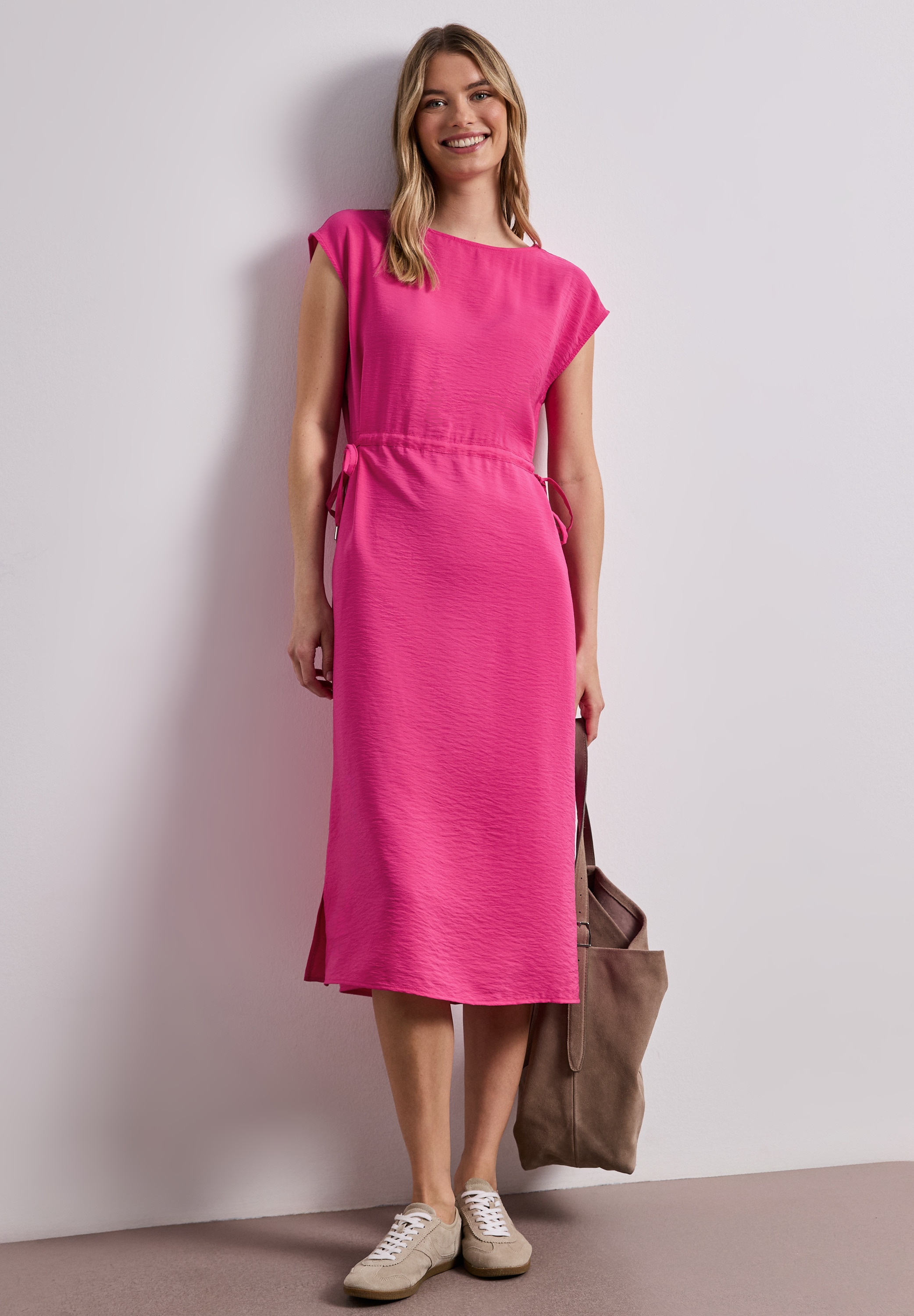 STREET ONE Shirtkleid überschnittene Schultern, mit Tunnelzug